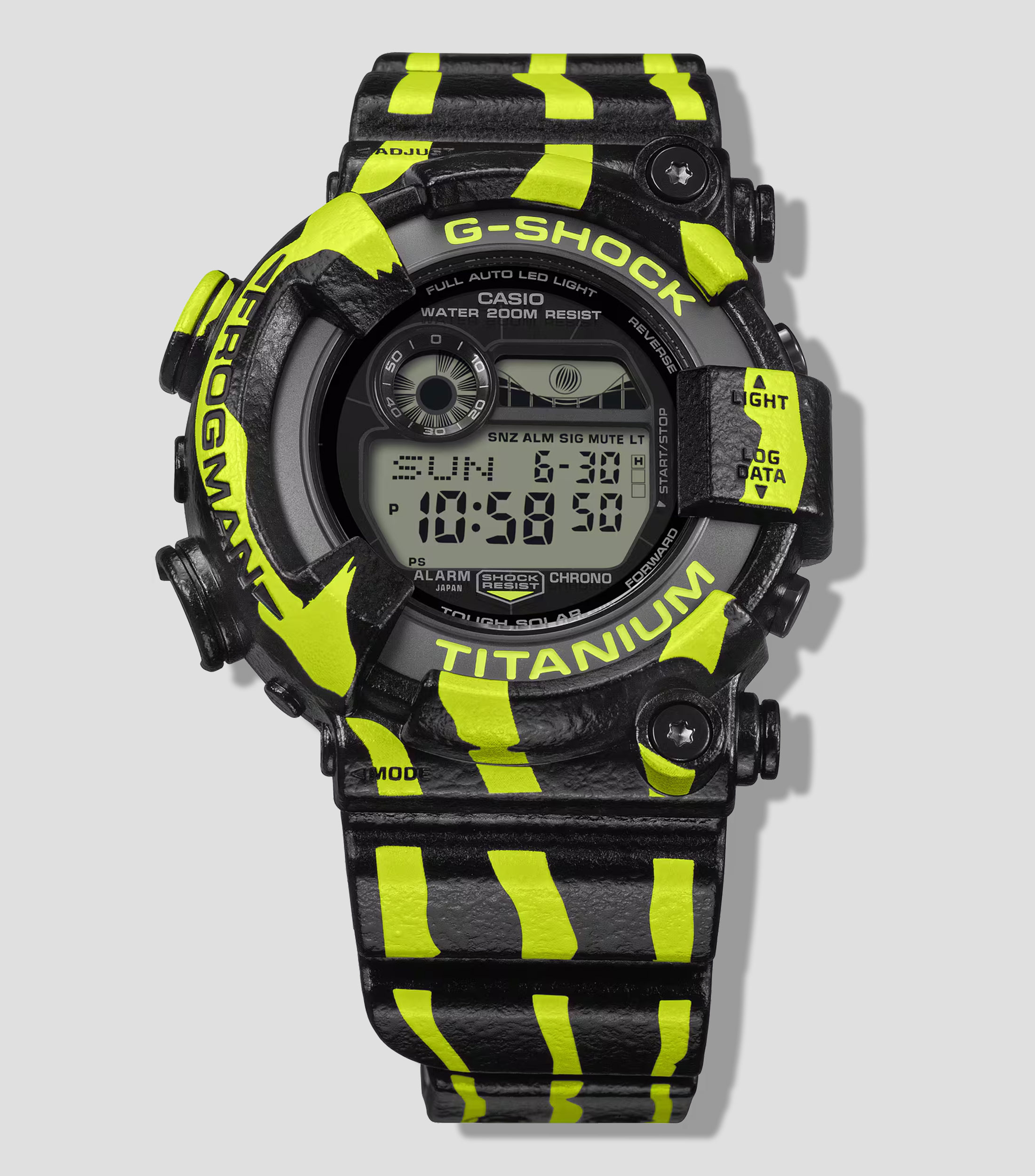Reloj para Hombre G-Shock Frogman GW-8200TPF-1CR Deportivo Negro, Verde fluorescente