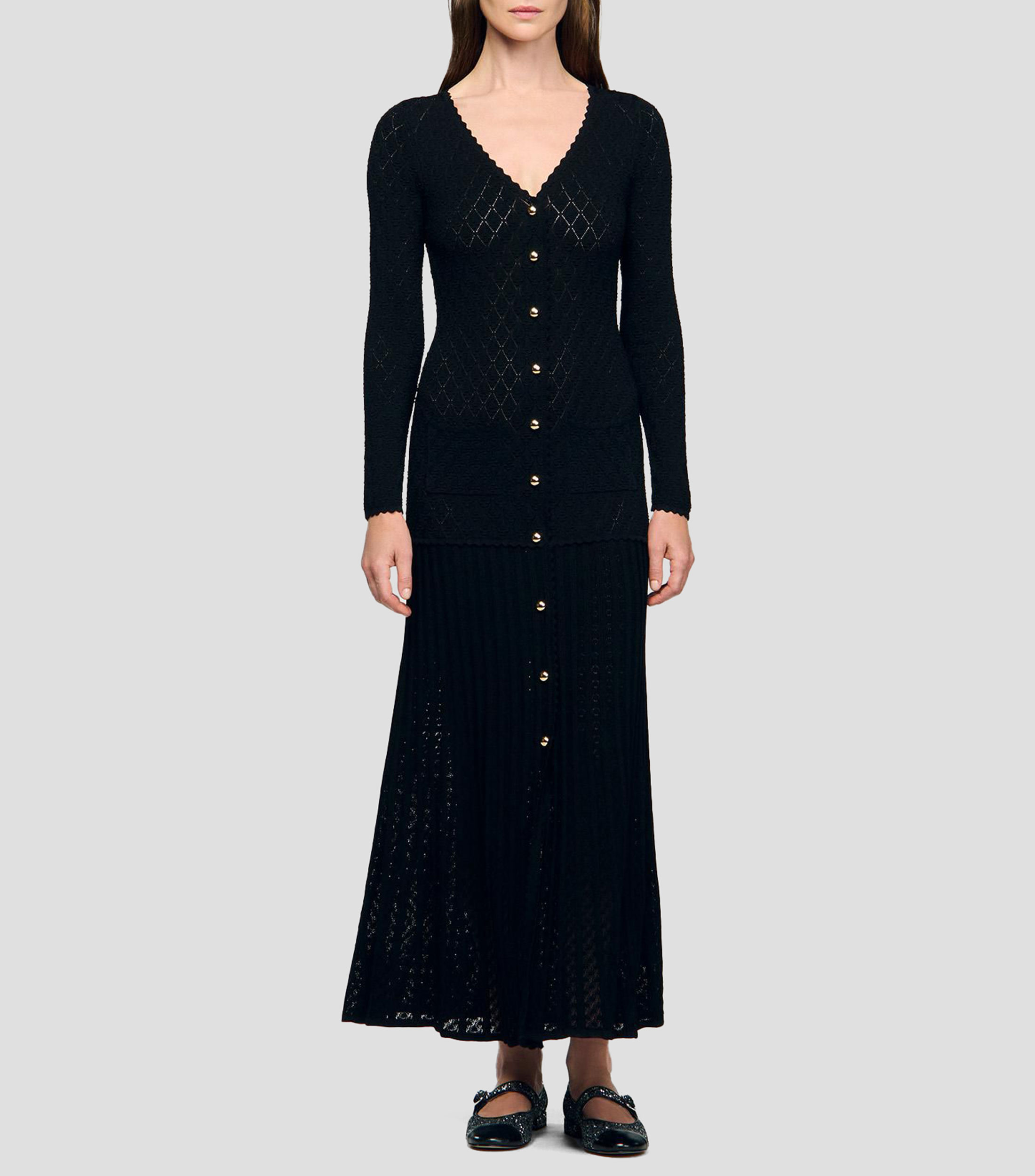 Vestido Largo liso manga larga Mujer