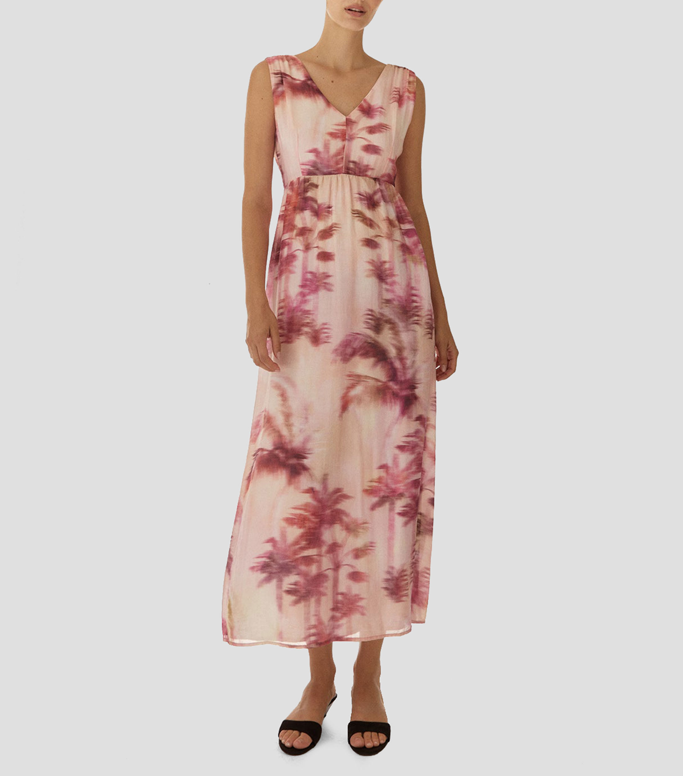 Vestido largo estampado Mujer