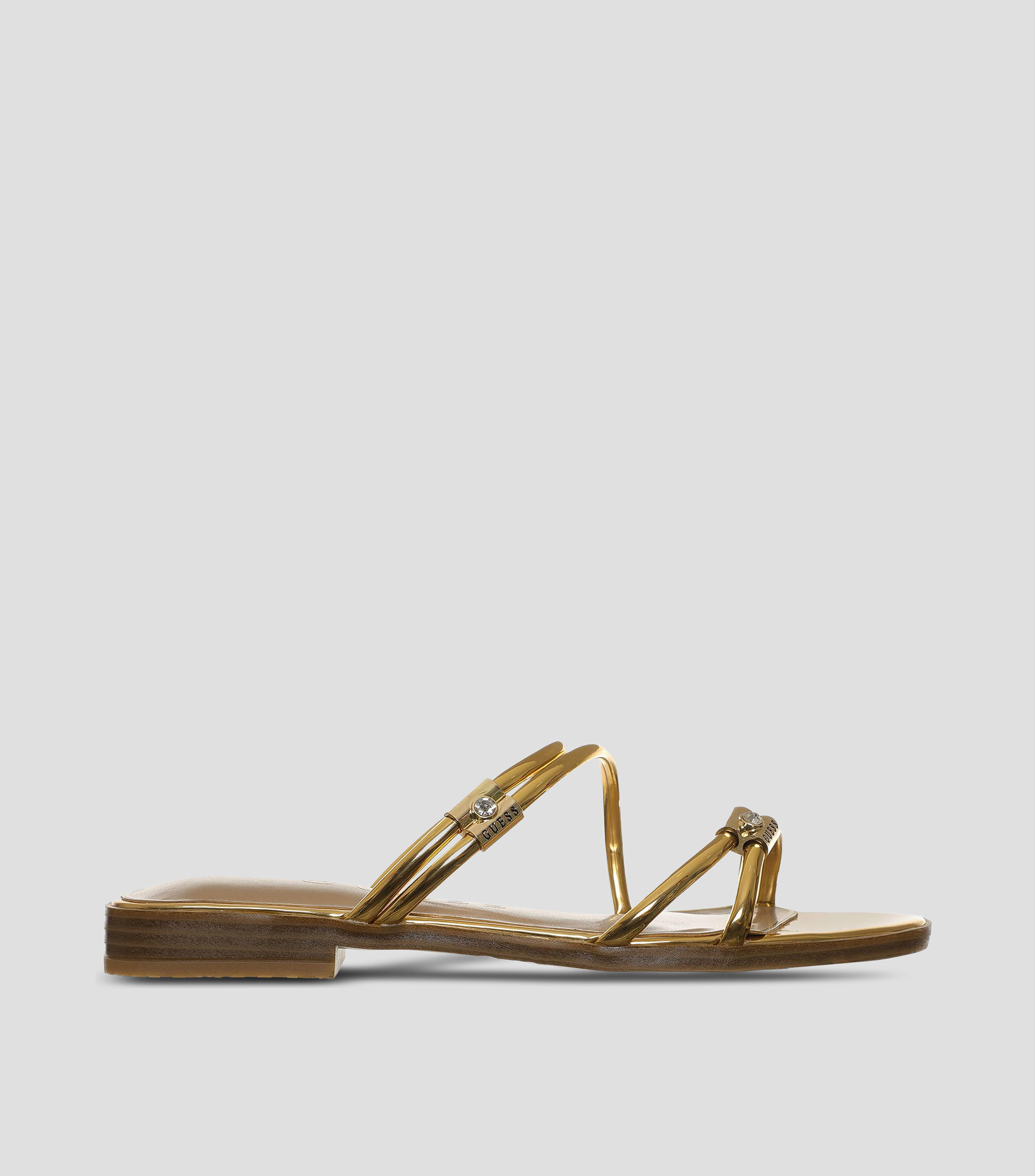 Sandalias con tacón bajo media luna Mujer