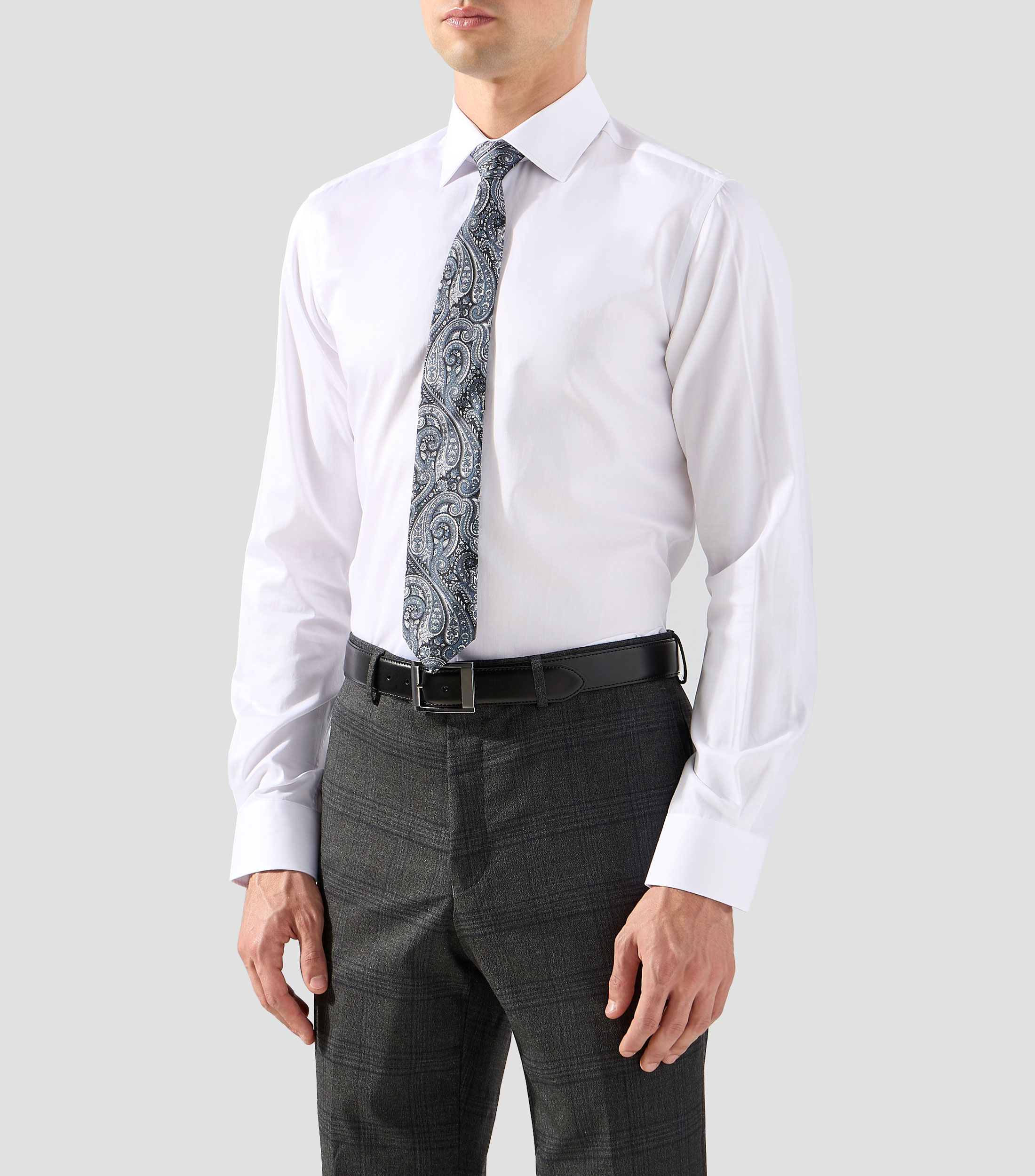Camisa de vestir lisa manga larga Hombre