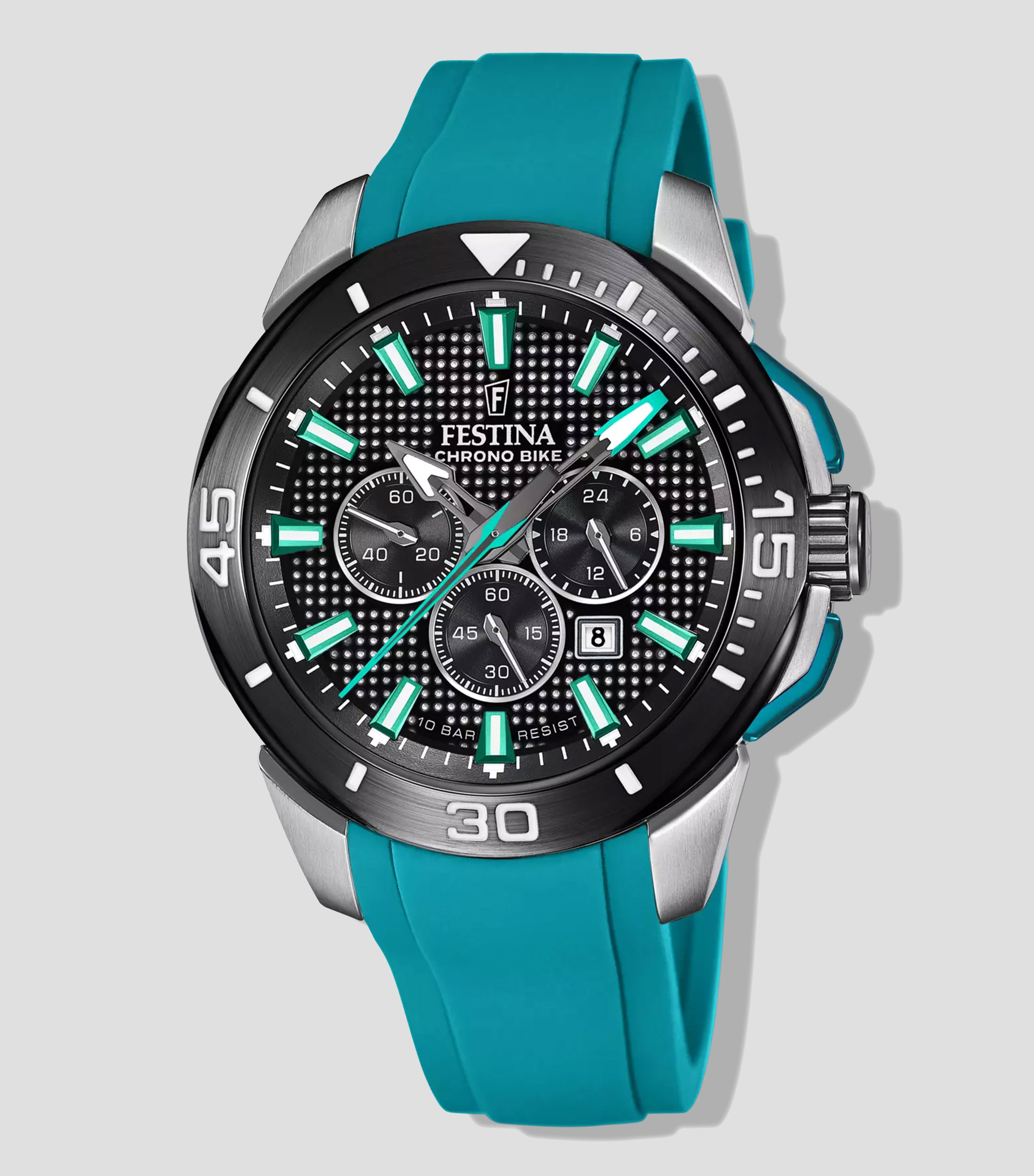 Reloj para Hombre Chrono Bike Casual Plateado, Negro