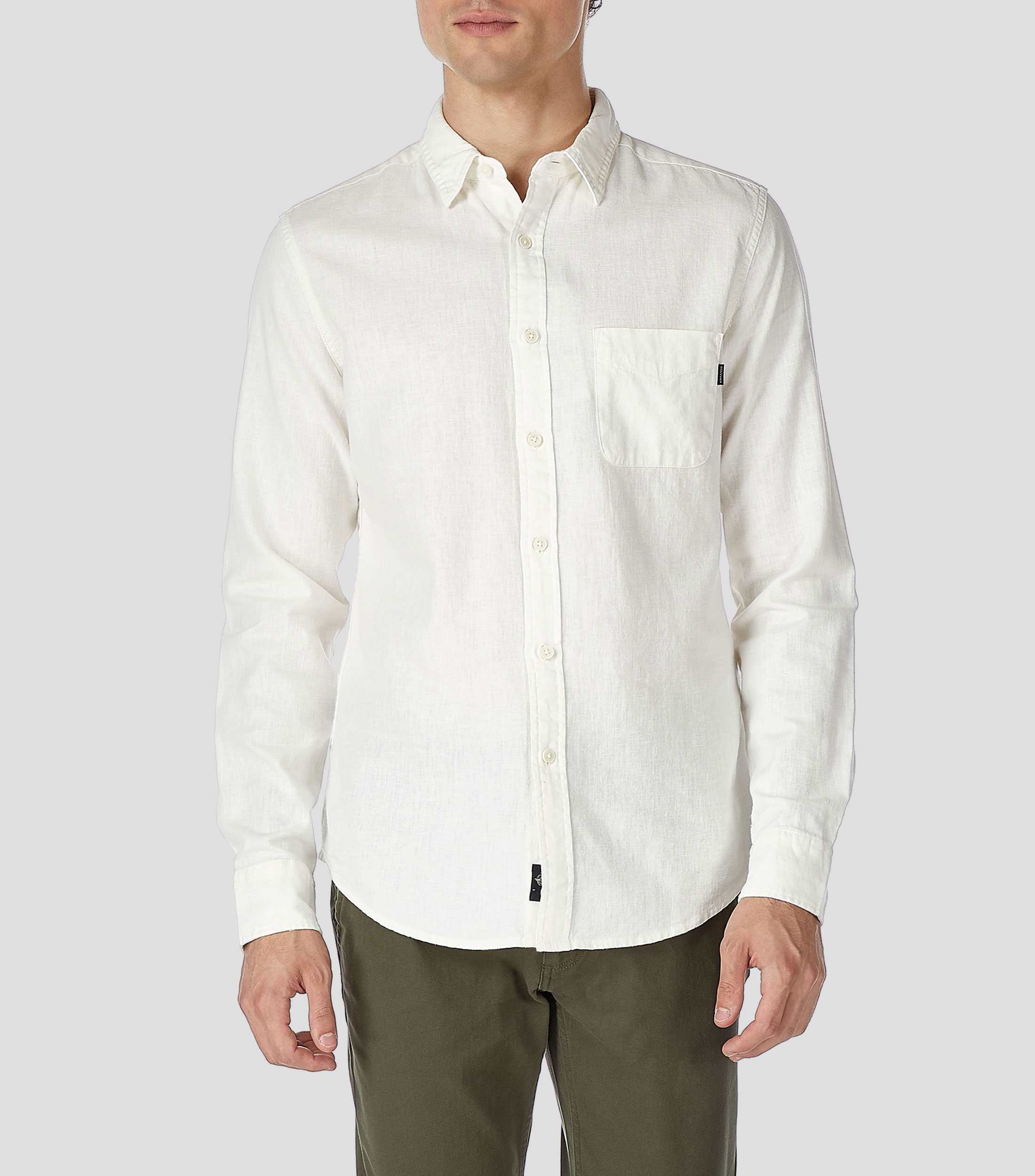 Camisa de lino con manga larga Hombre