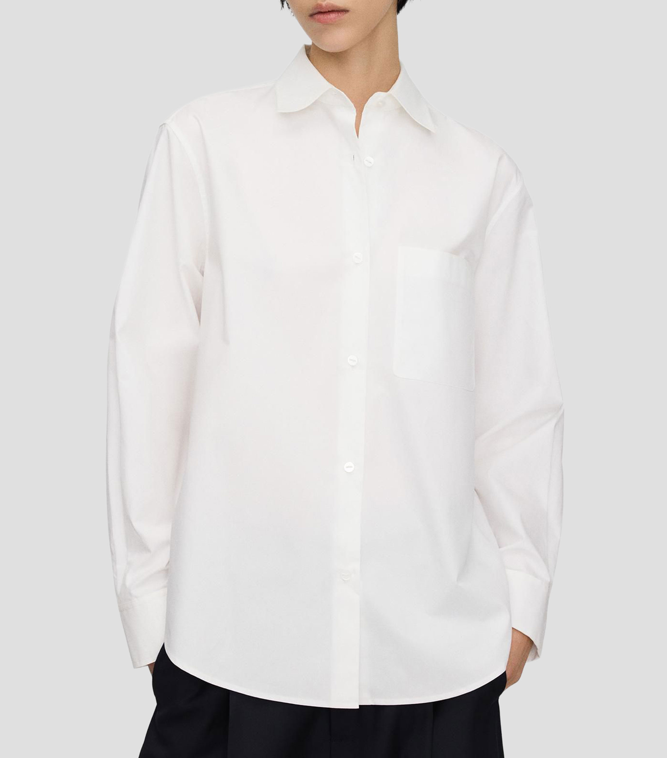 Camisa lisa manga larga Mujer