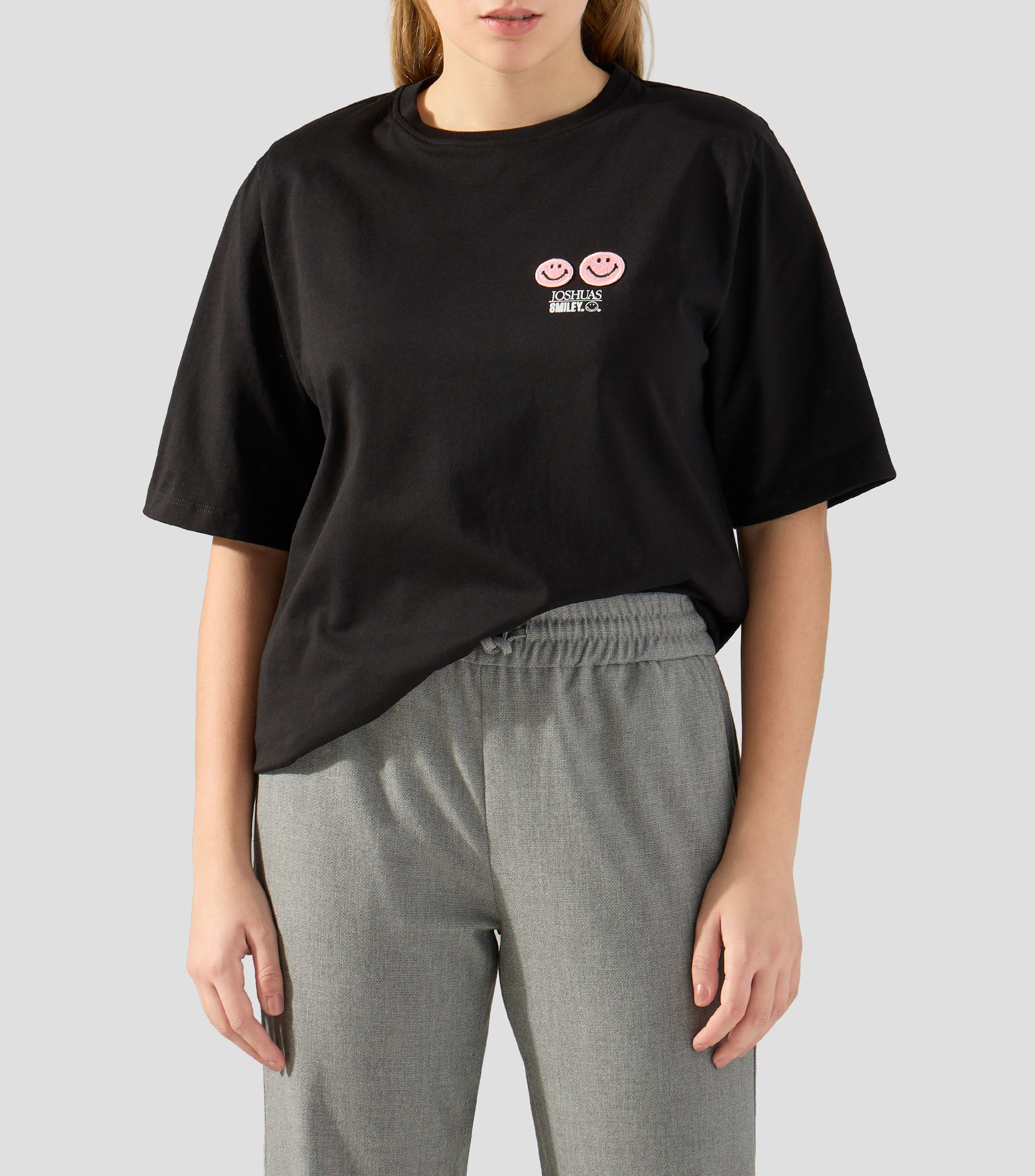 Playera cuello redondo manga corta lisa Mujer