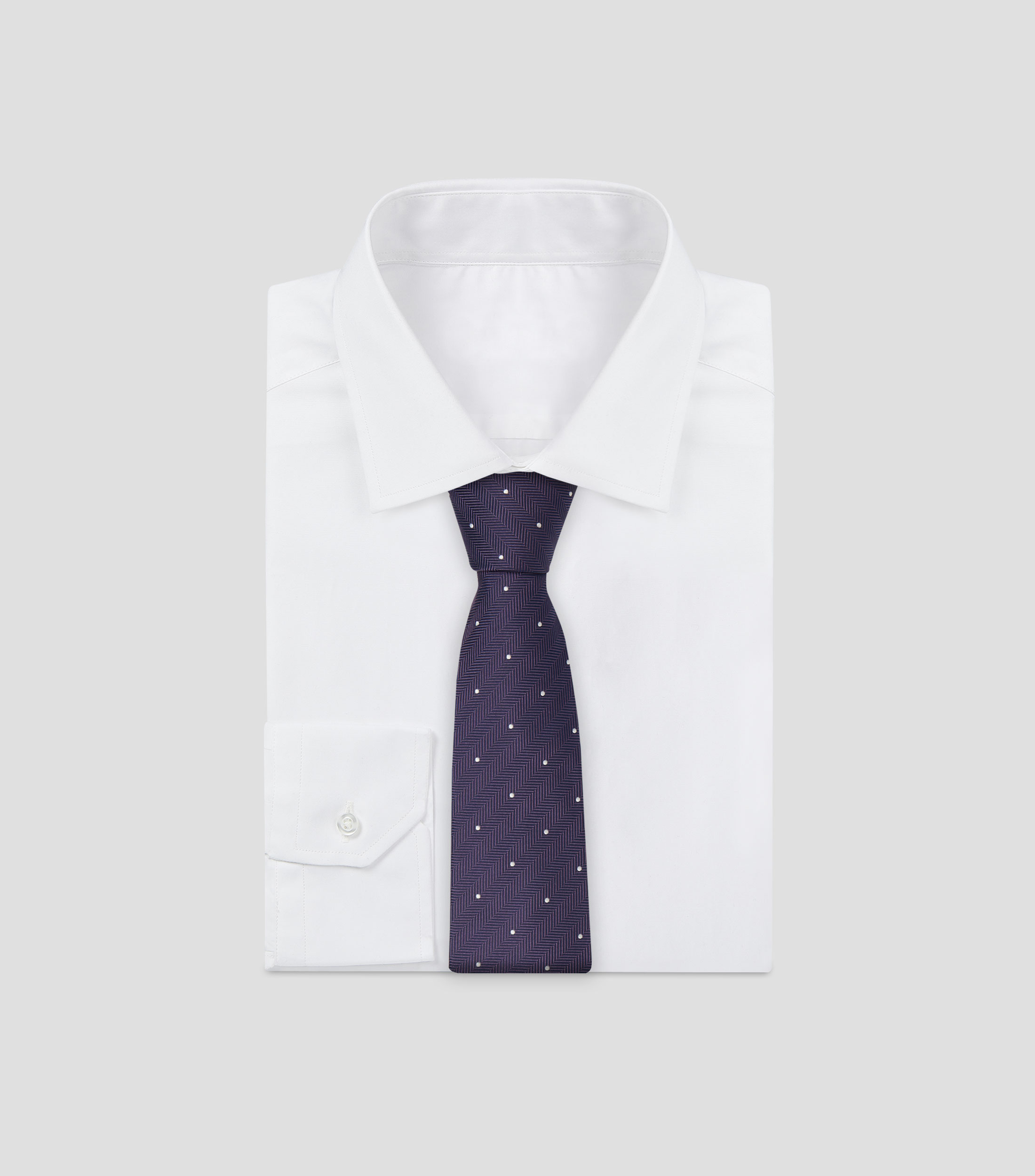 Corbata ancha en seda con polkadots y rayas Brera