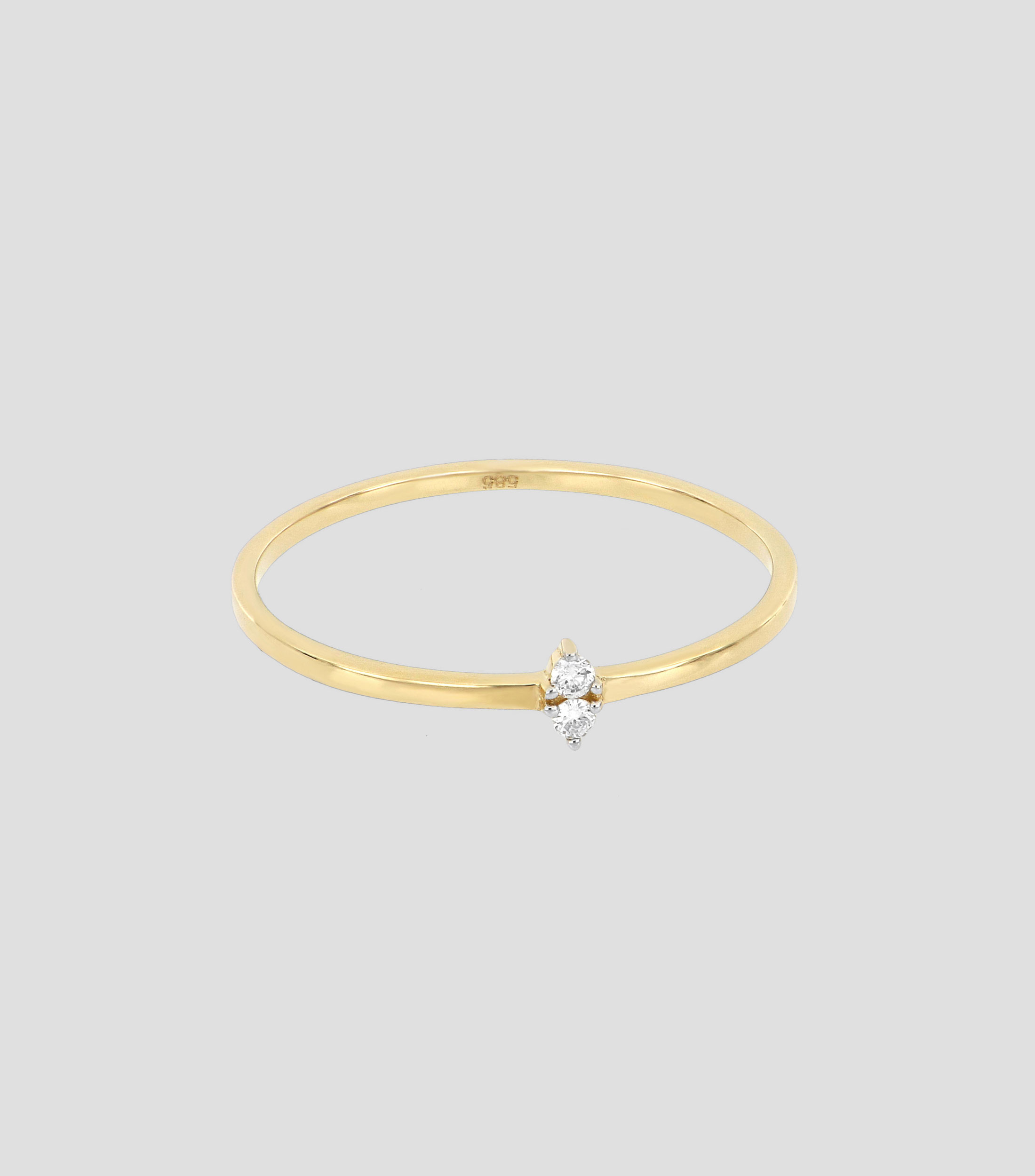 Anillo de oro amarillo 18 Kts con diamante Mujer