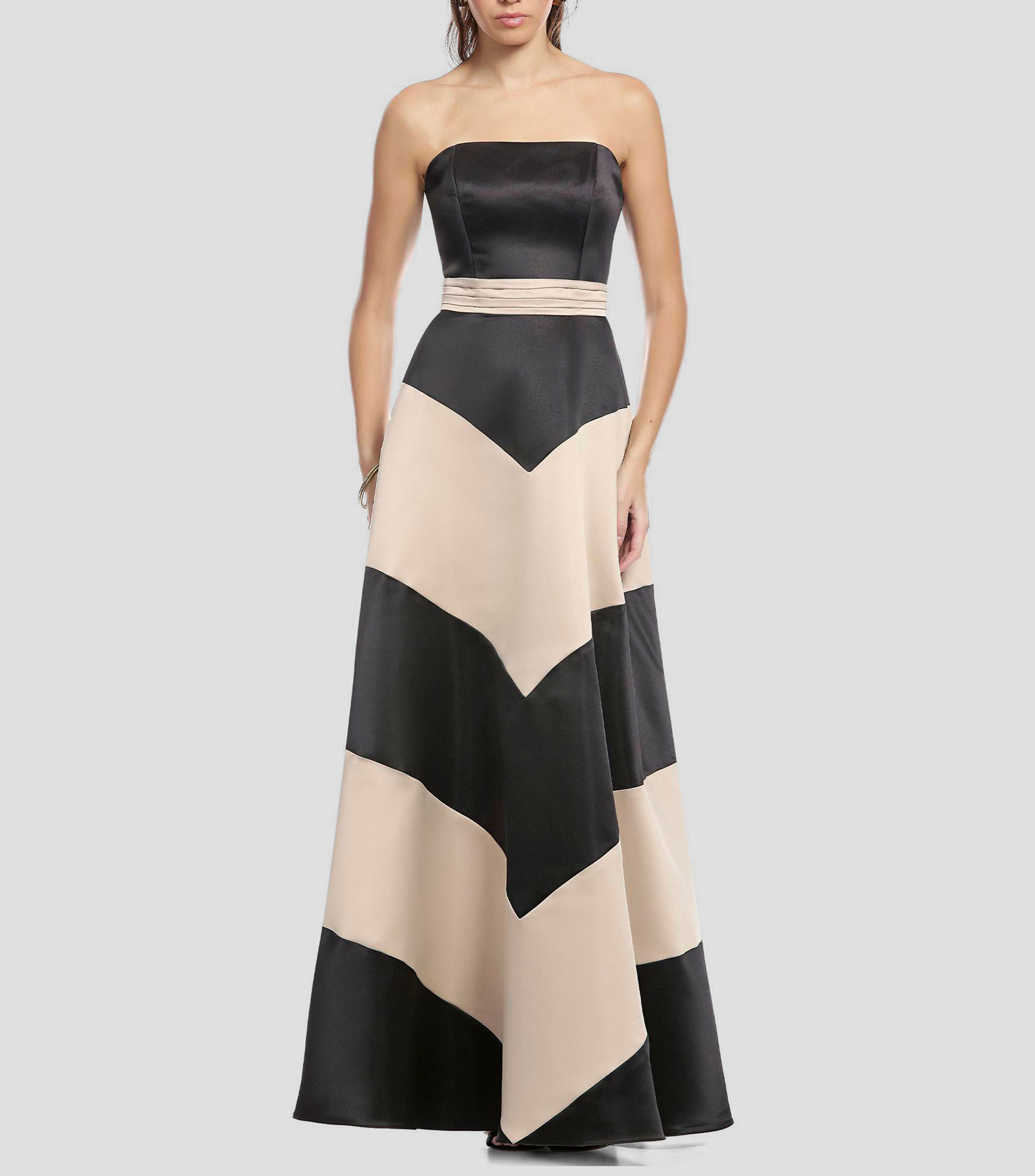 Vestido de fiesta largo estampado Mujer