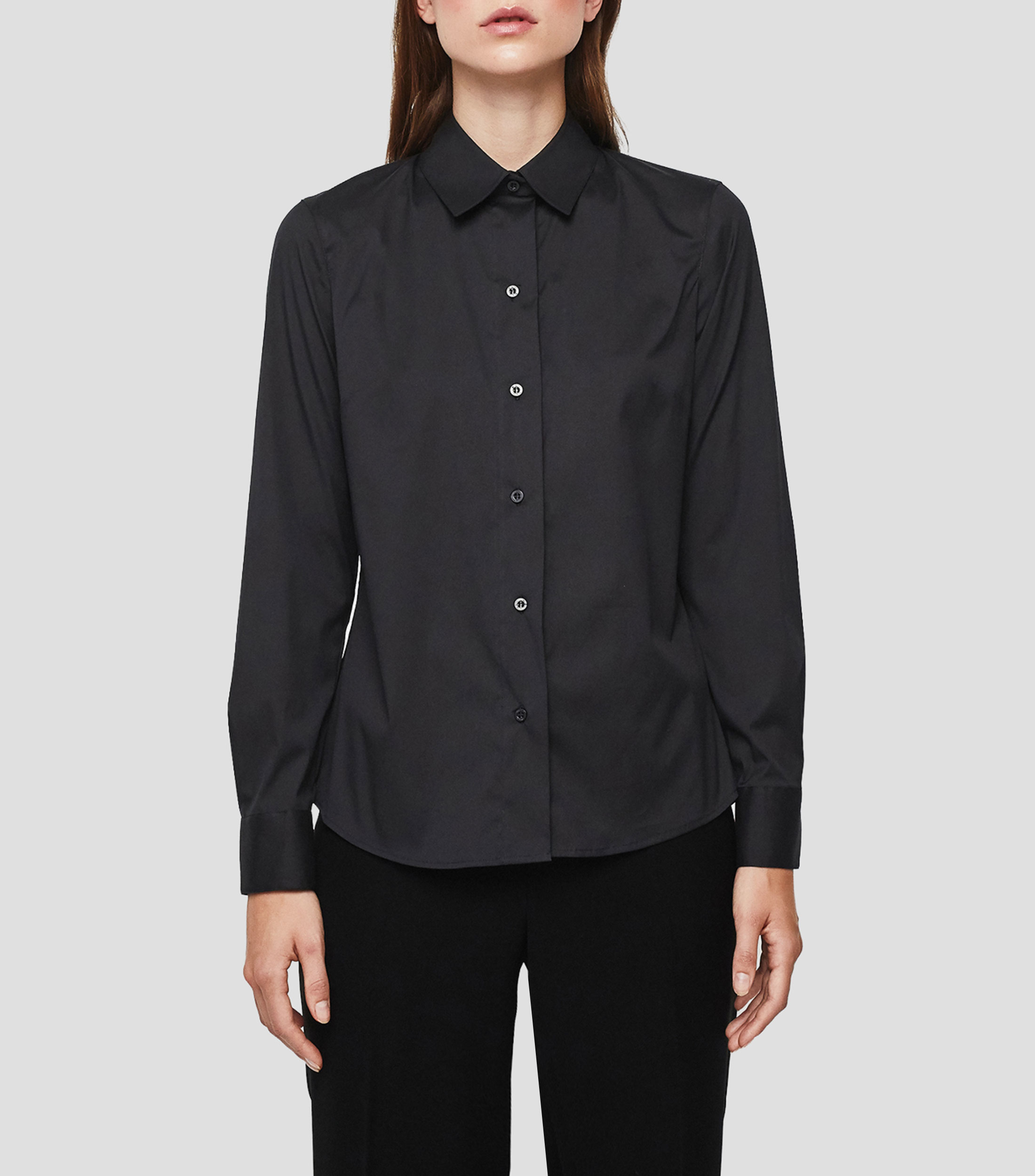 Camisa lisa manga larga Mujer
