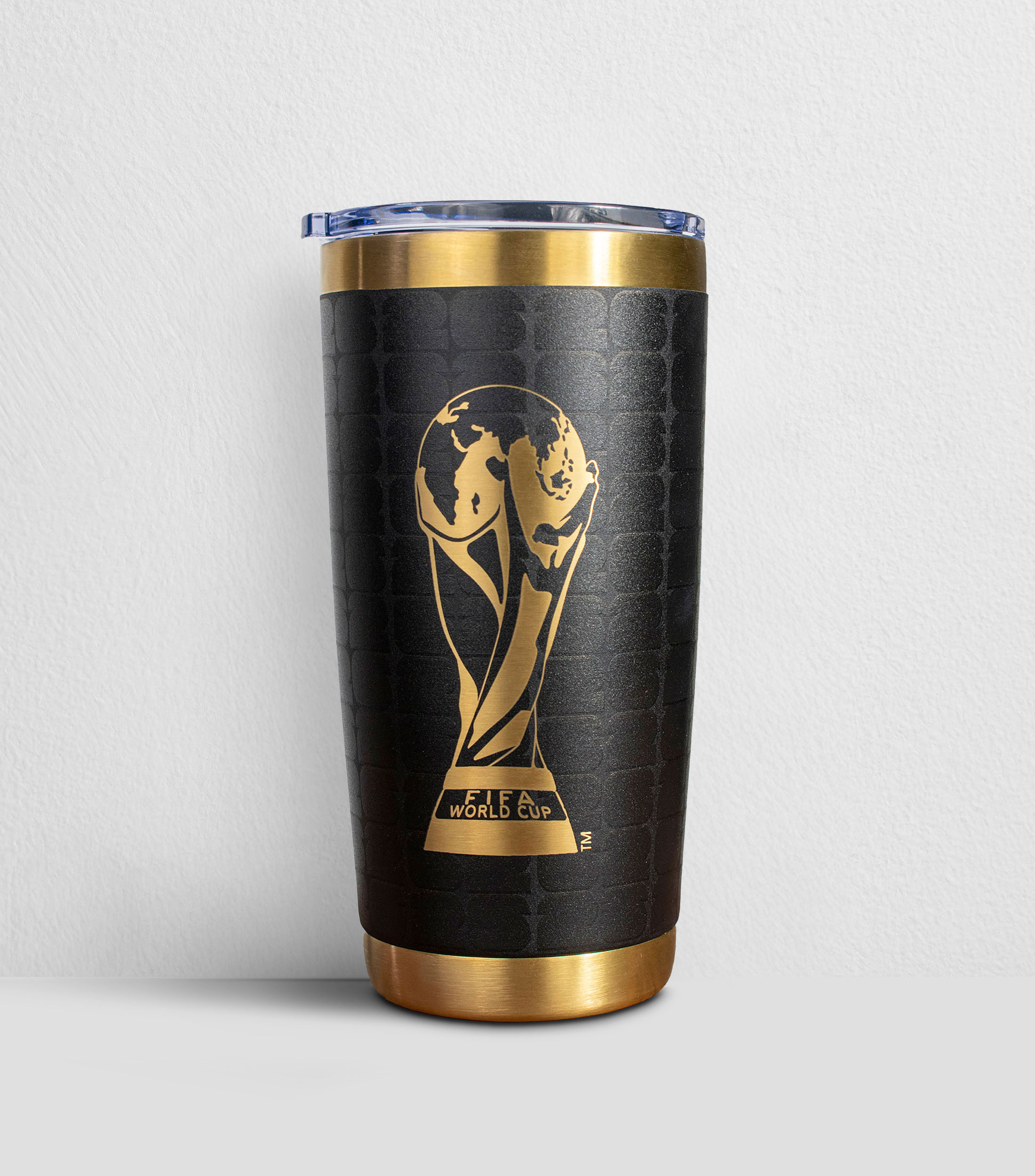 Termo FIFA World Cup 2026 negro en acero inoxidable, 591 ml