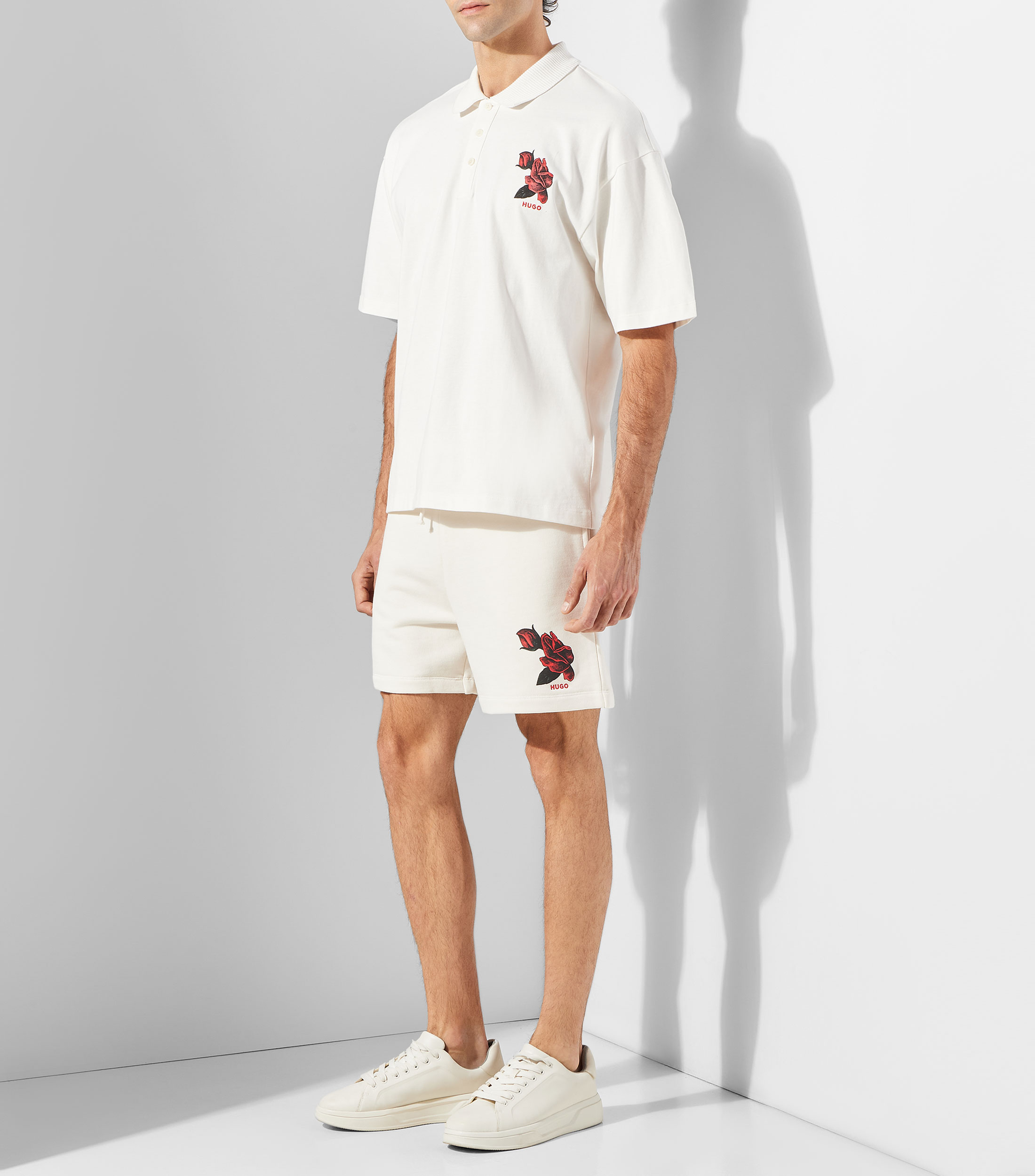 Playera polo manga corta estampada Hombre
