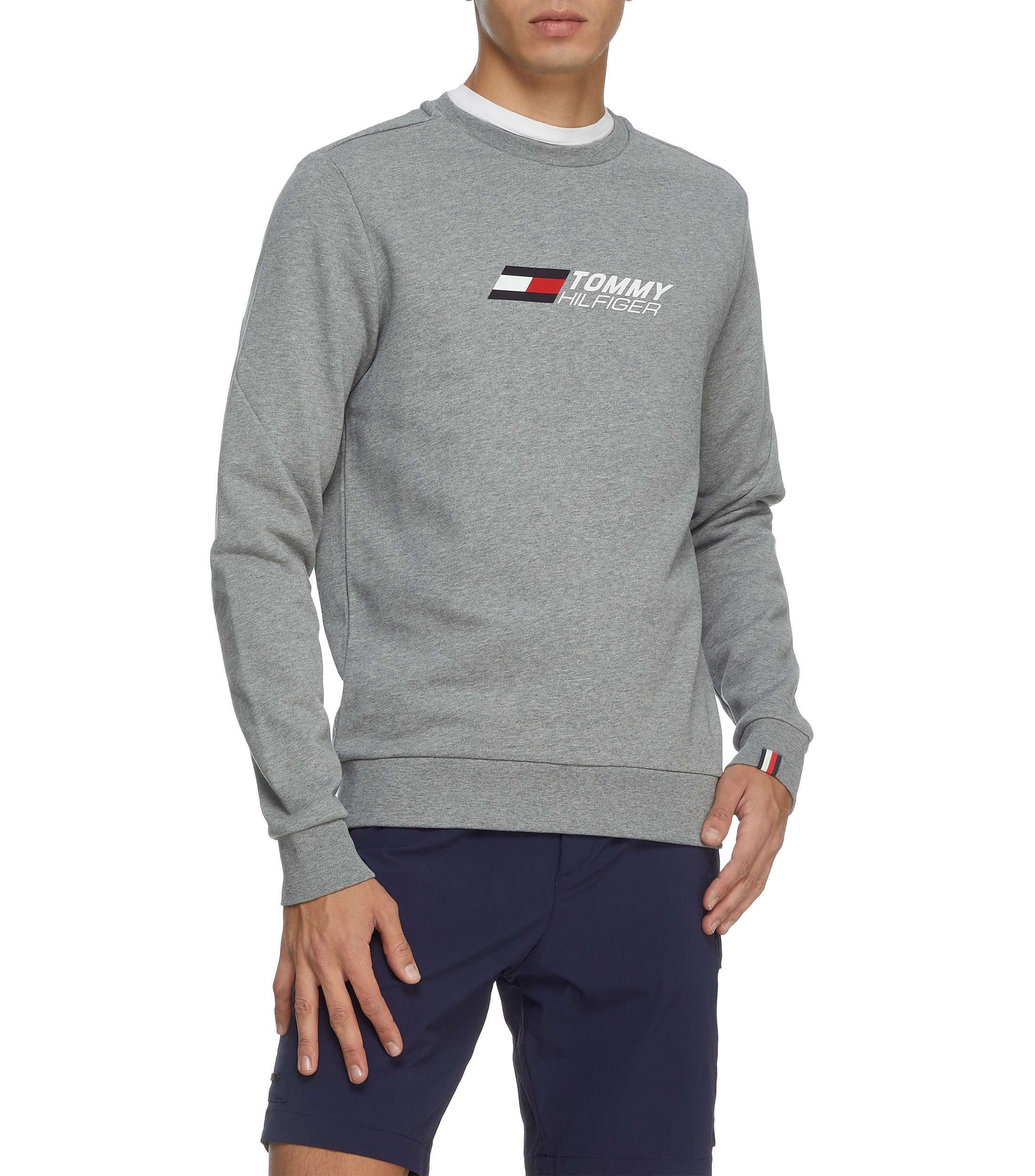 Tommy Hilfiger Sudadera de Cuello Redondo Liso para Hombre, Gris, Jaspeado,  (Sport Grey Heather), X-Small : : Ropa, Zapatos y Accesorios