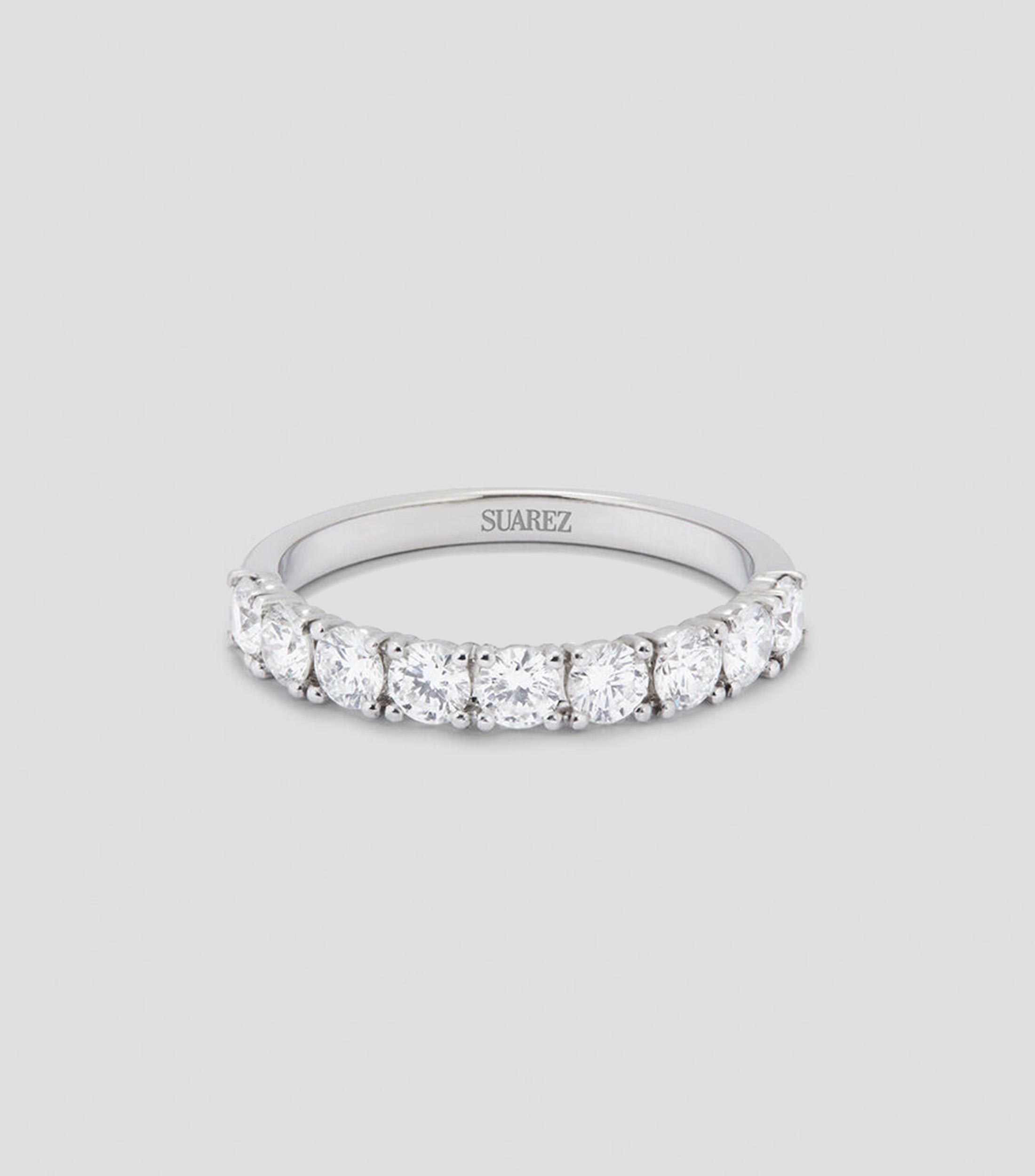 Anillo solitario en Oro blanco de 18 Kilates con diamantes Mujer