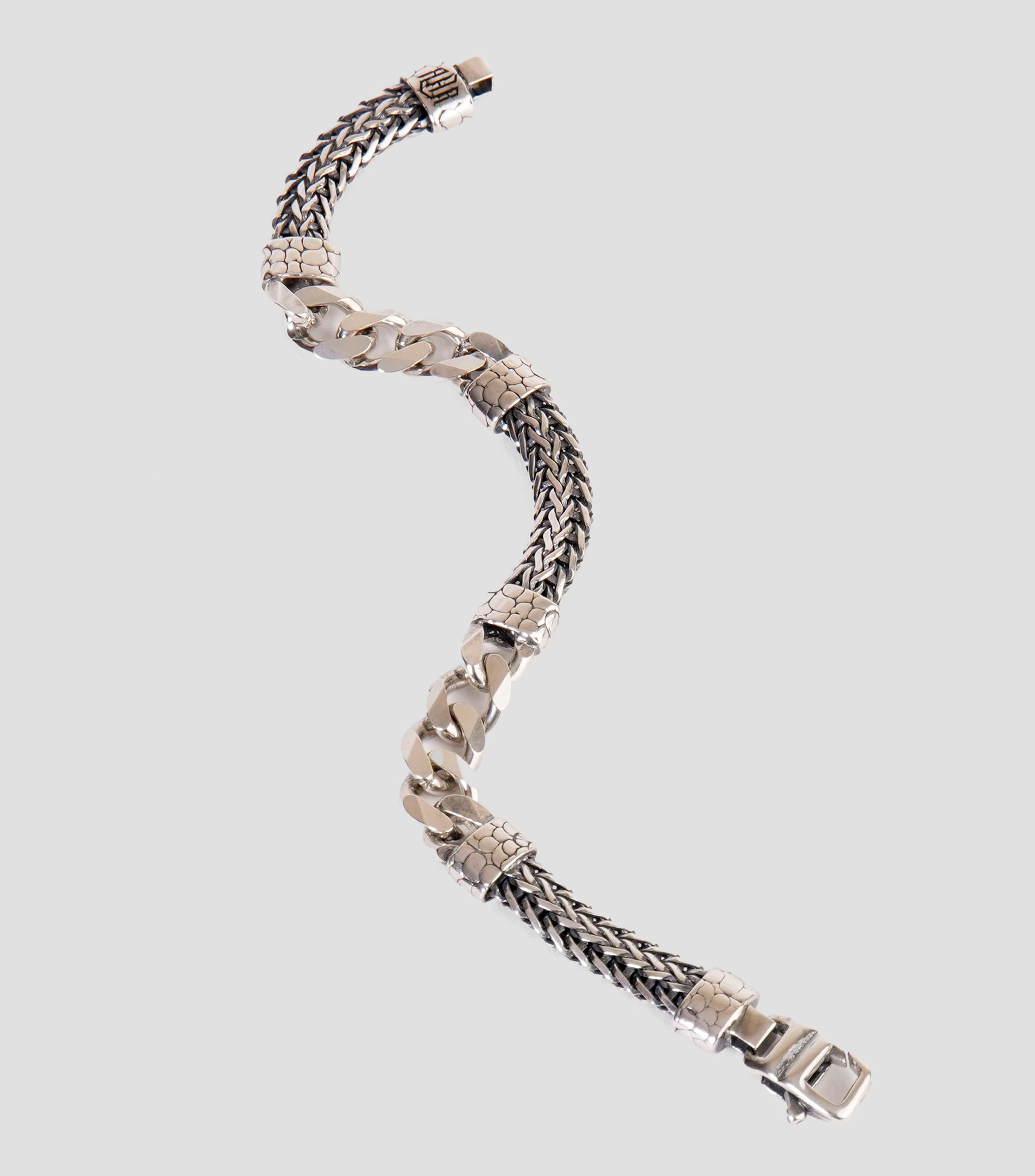 Pulsera en plata .925 con tejido grueso Hombre