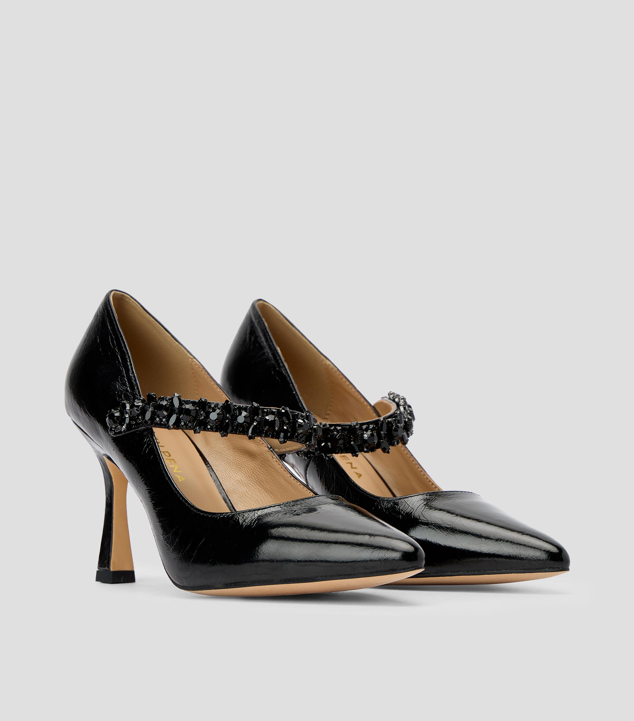 Zapatillas pump con tacón alto delgado en piel Mujer