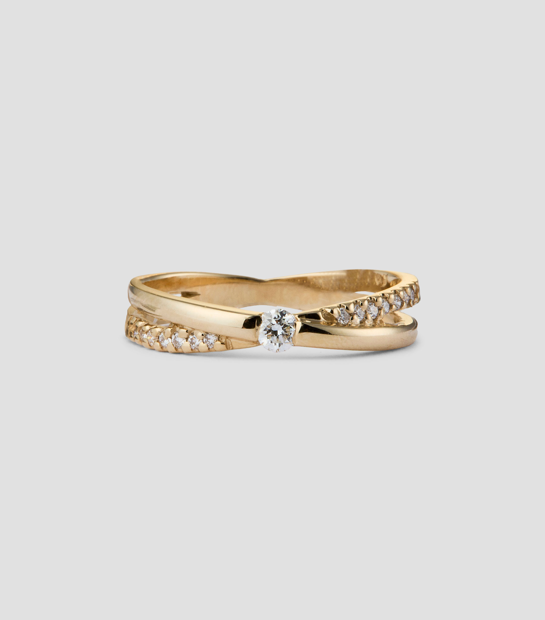 Anillo Promesa en Oro amarillo de 14 Kilates con incrustación Mujer