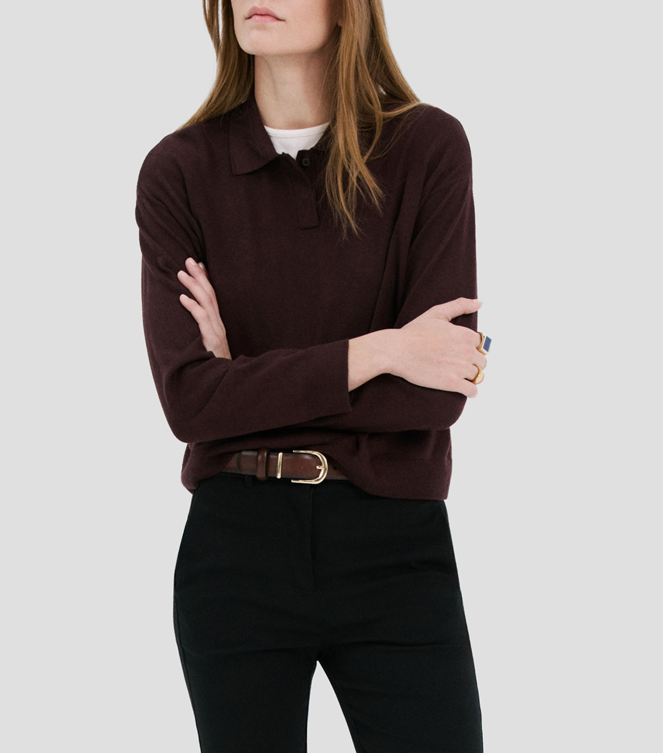 Suéter cuello polo Mujer