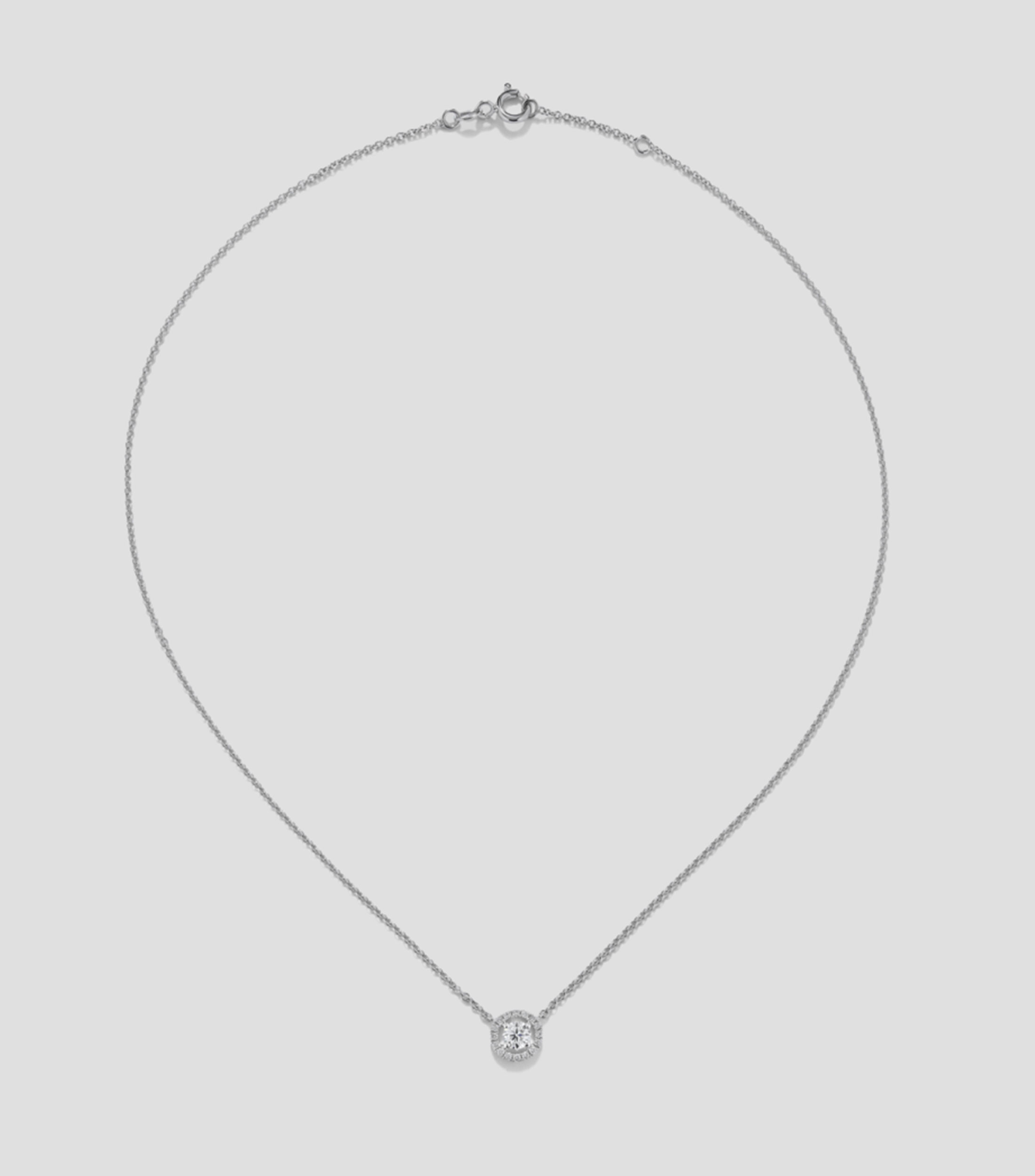 Collar con dije redondo en oro blanco de 18 kilates con diamantes Grace Mujer