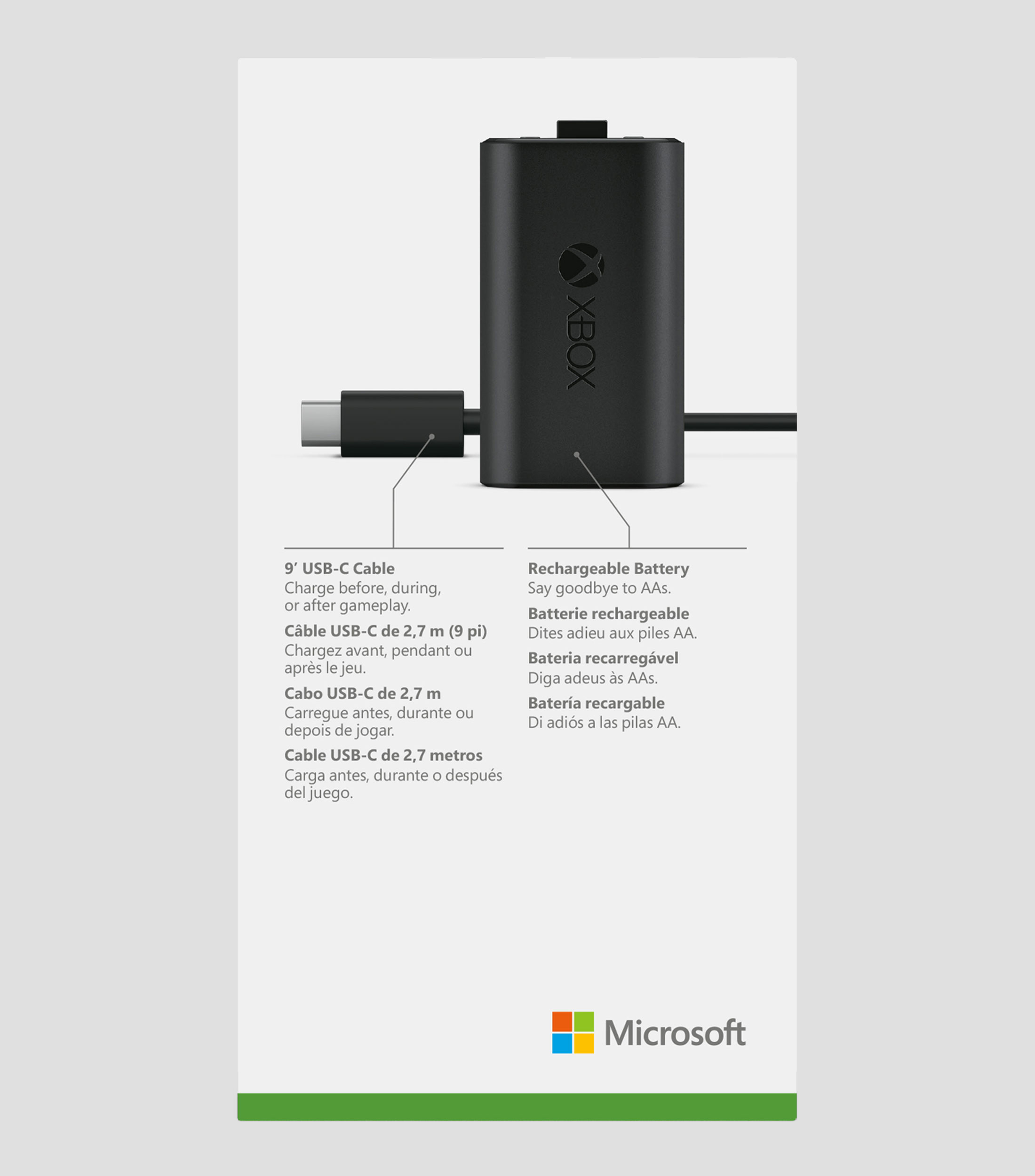 Bateria Recargable Cable USB-C para Control Inalambrico