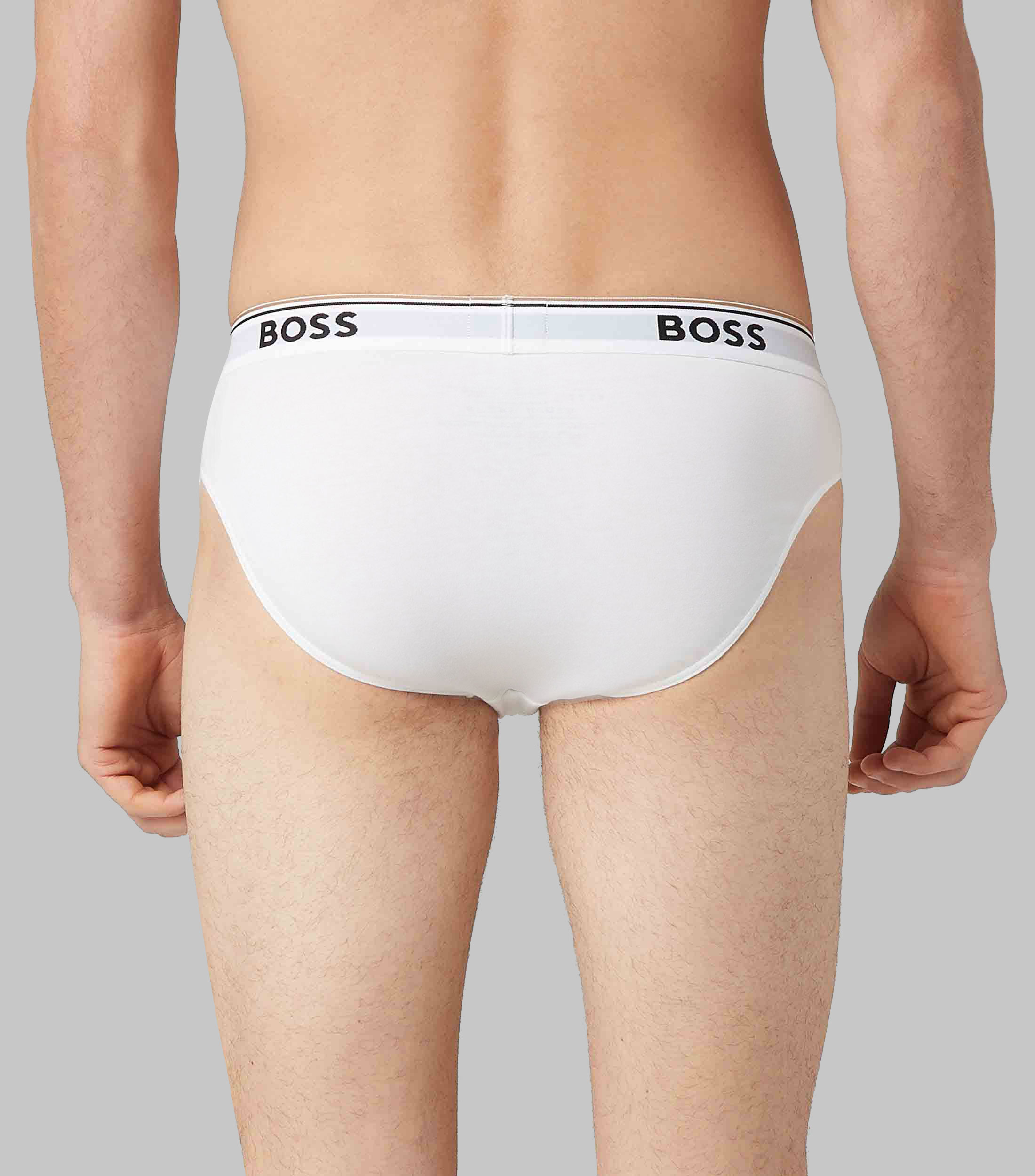 Paquete de tres trusas Boss en algodón elástico con logos en la cintura Hombre