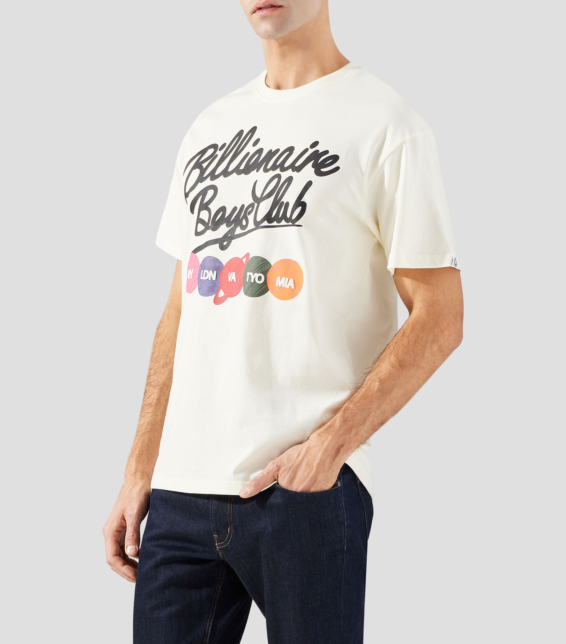 Playera cuello redondo manga corta estampada Hombre