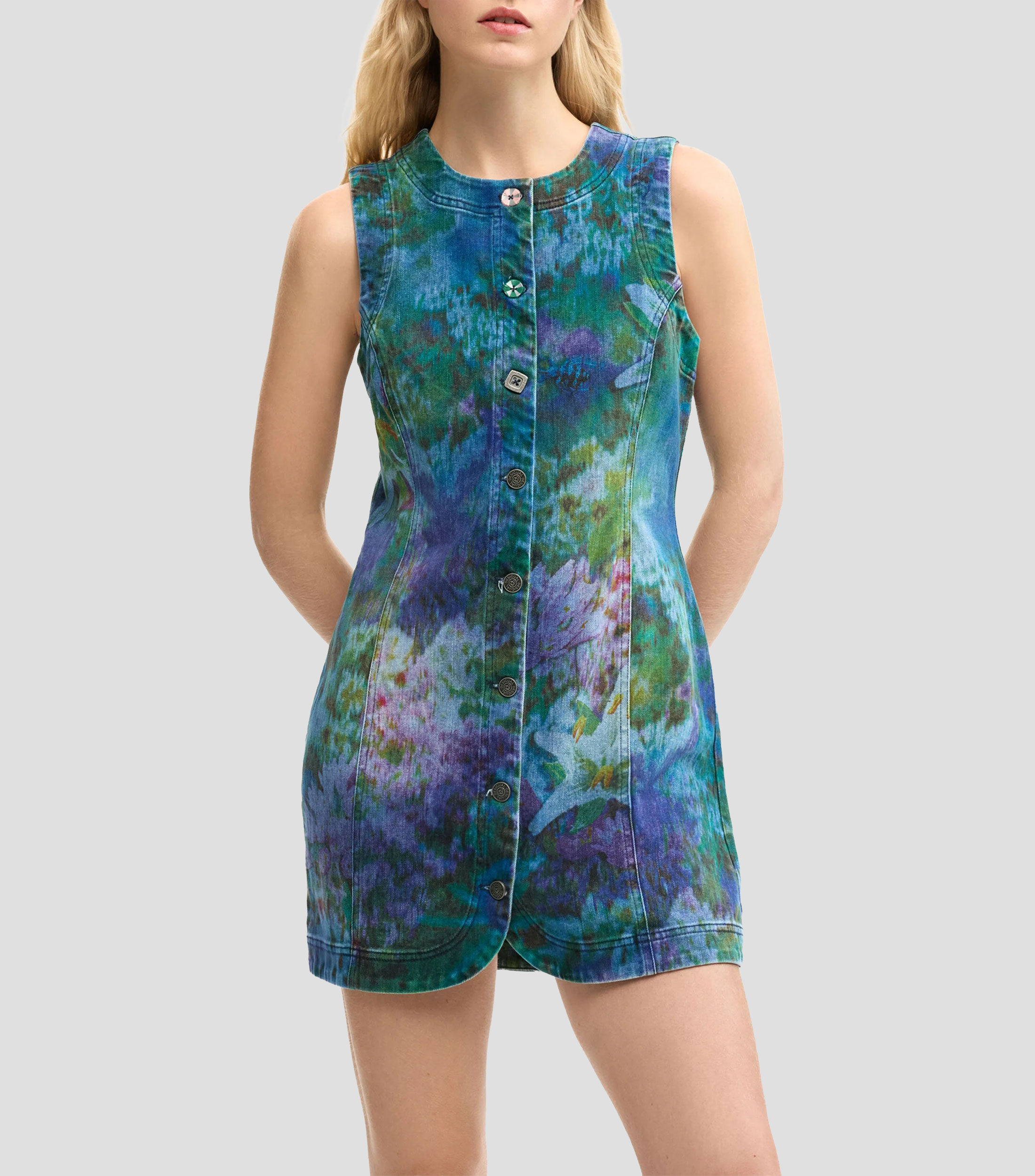 Vestido corto estampado Mujer