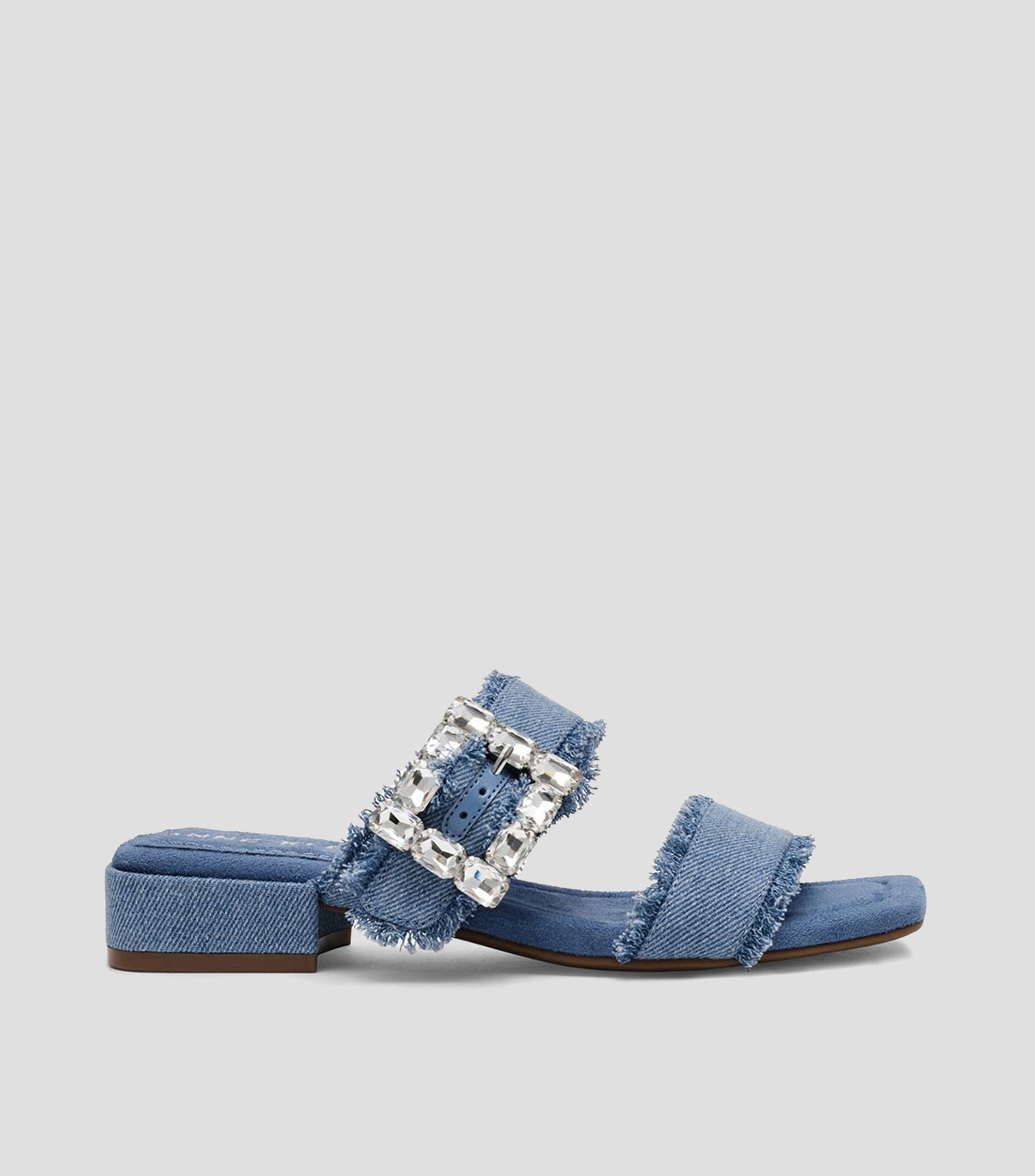Sandalias con tacon bajo ancho Mujer