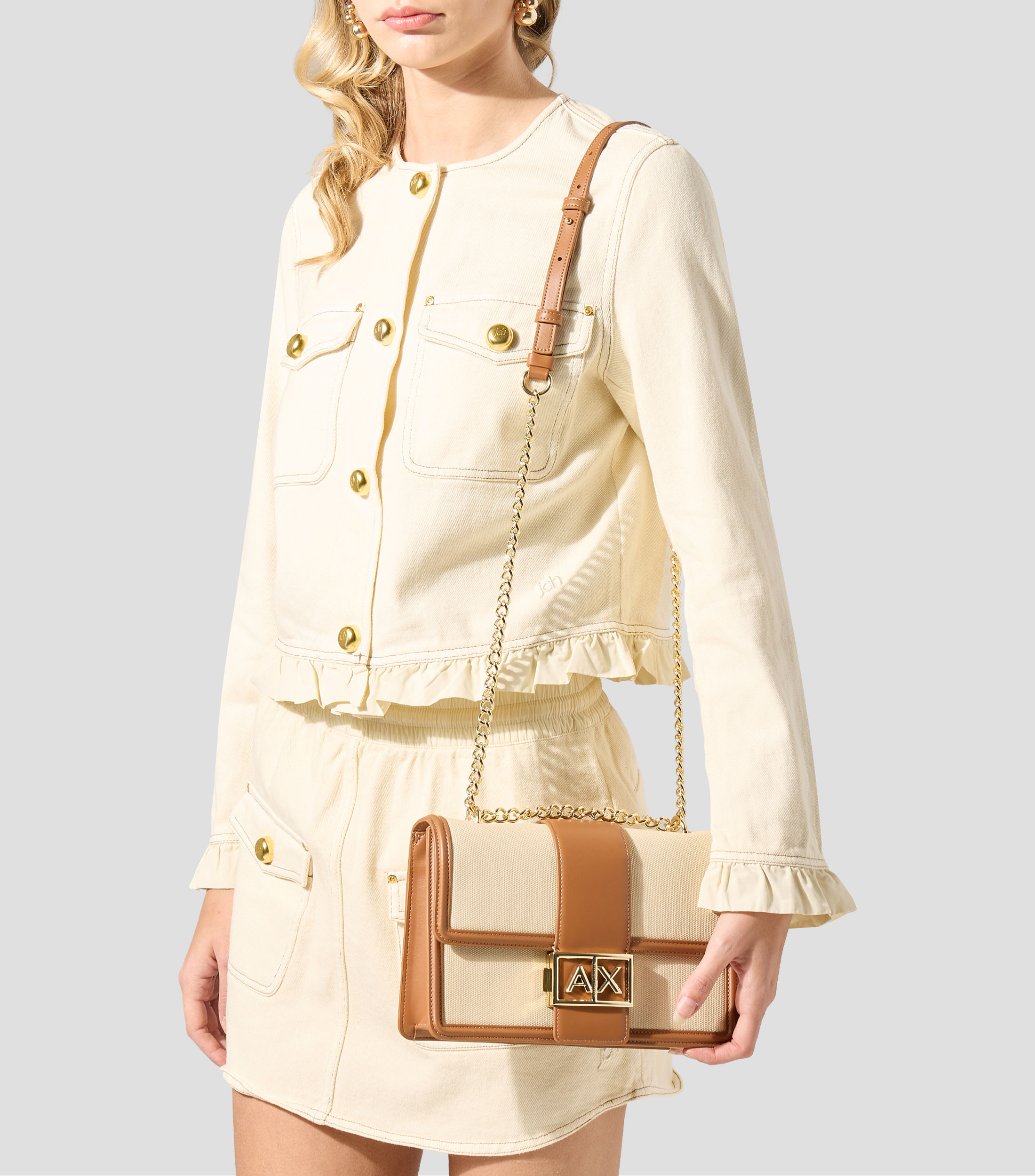 Bolsa crossbody beige lisa Mujer