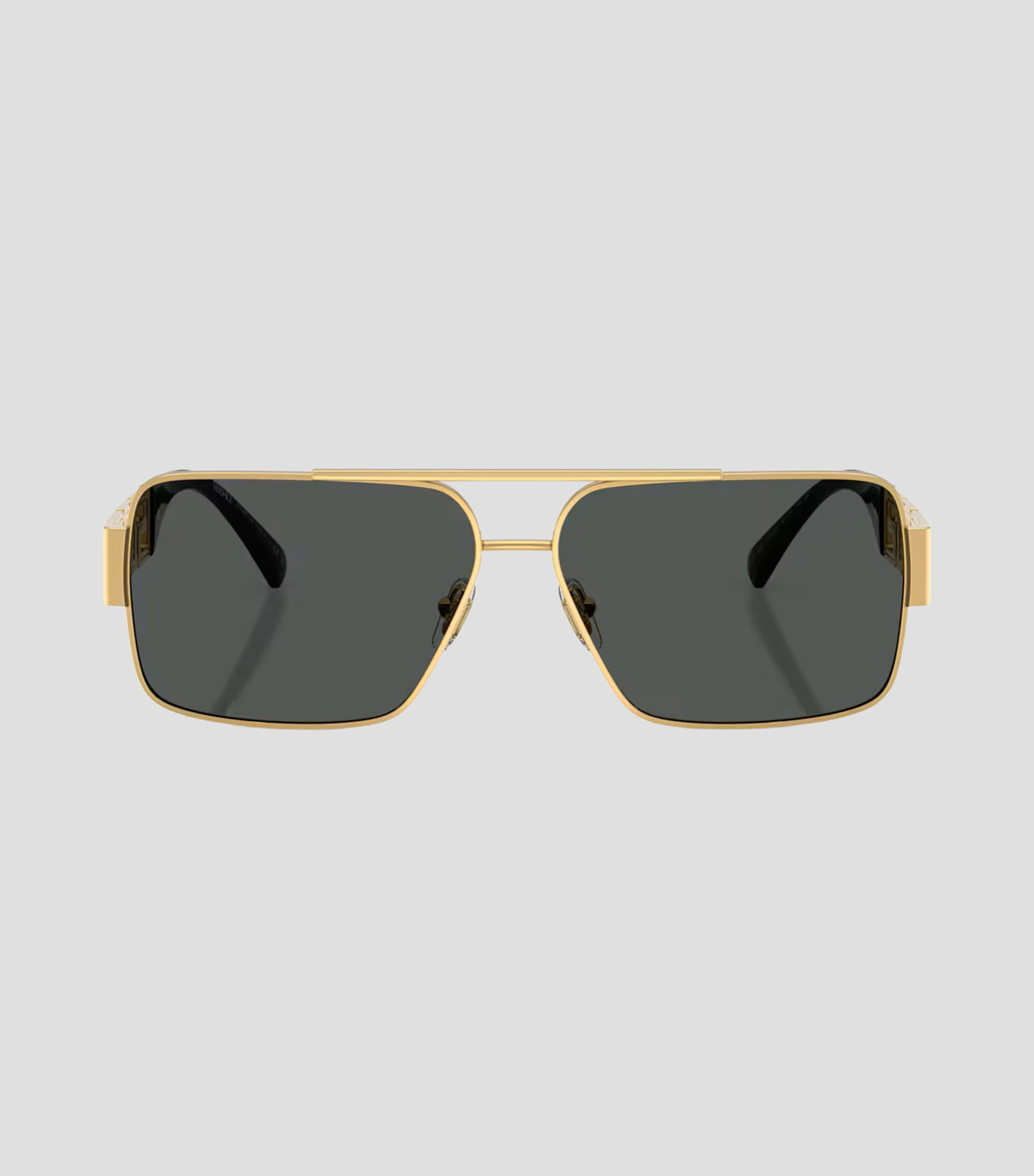 Lentes de sol rectangular dorados Unisex