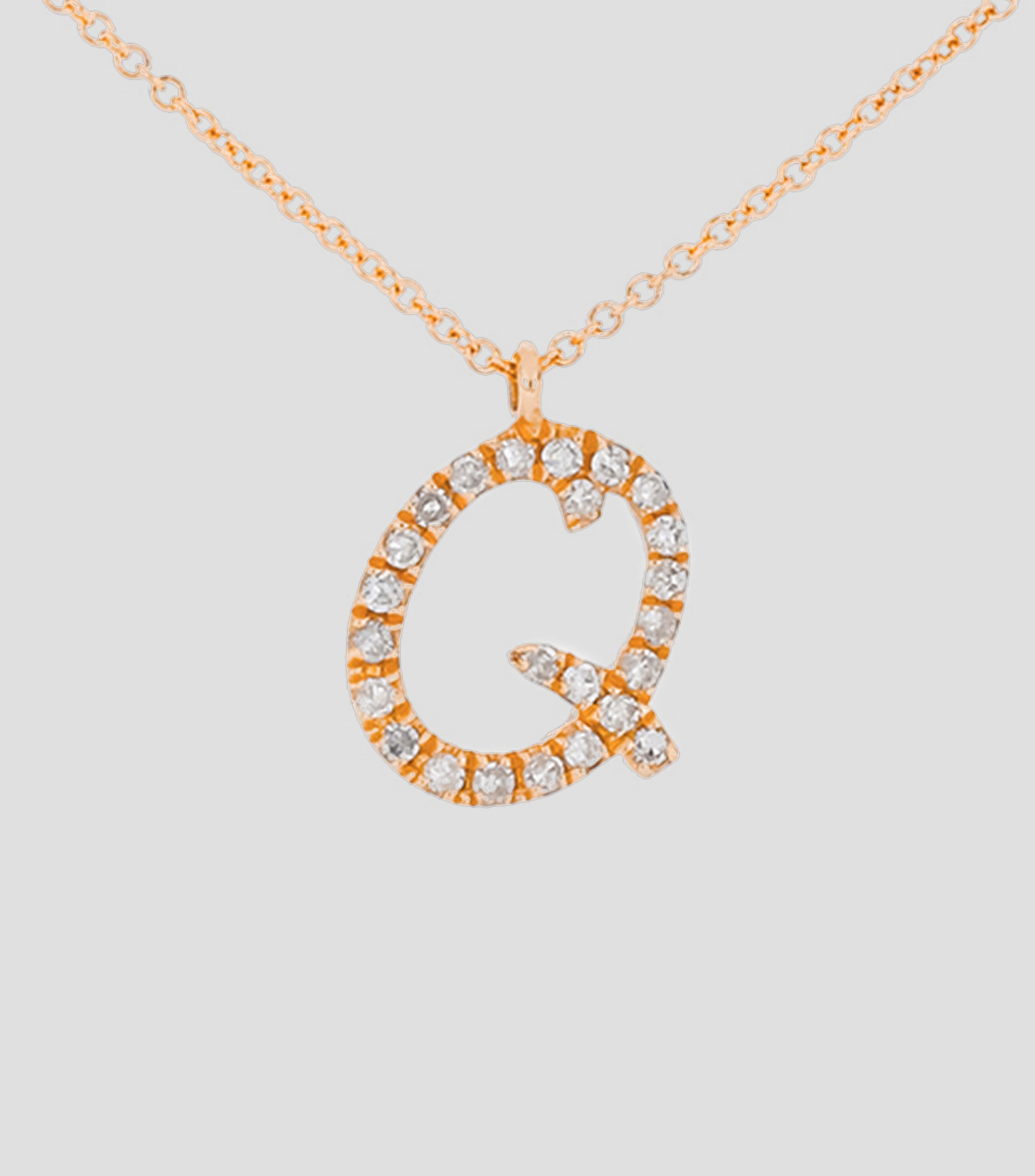 Dije en Oro rosa 14 Kilates con diamantes Mujer