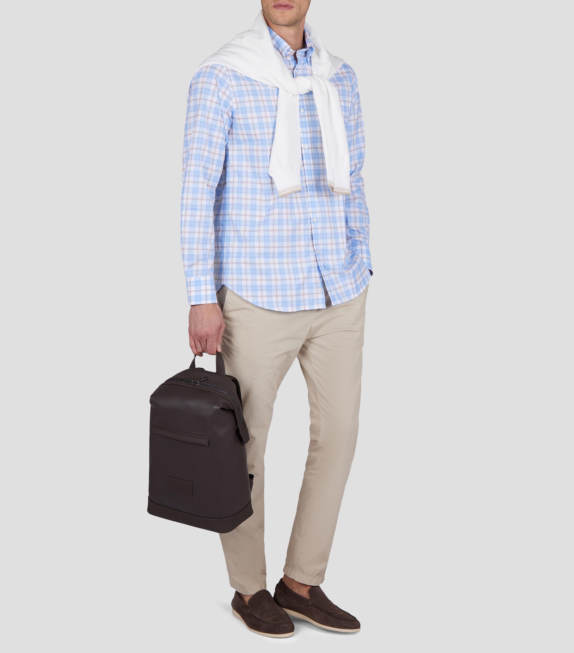 Camisa cuadros manga larga Hombre