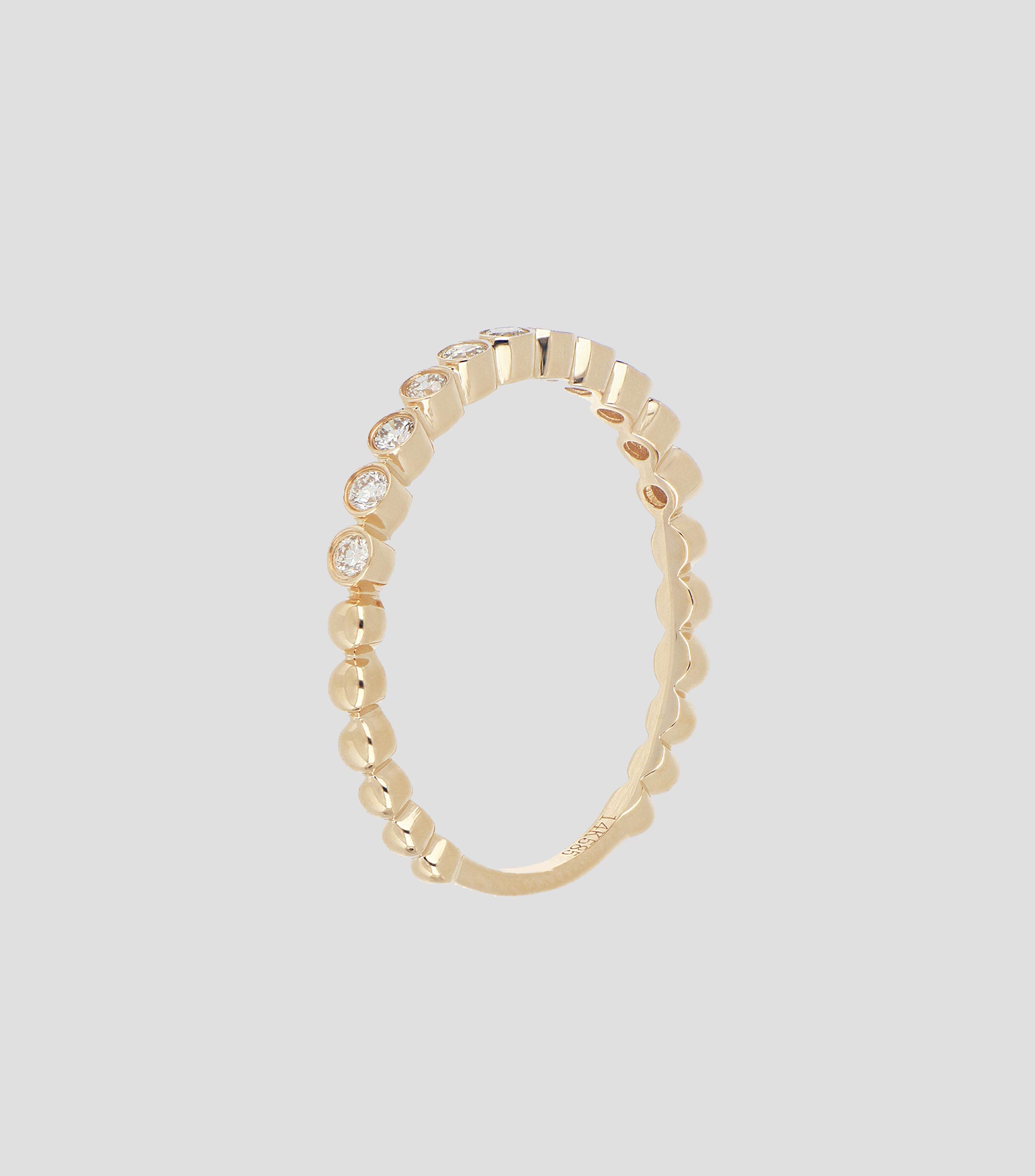 Anillo en oro amarillo 14 Kilates con diamantes Mujer