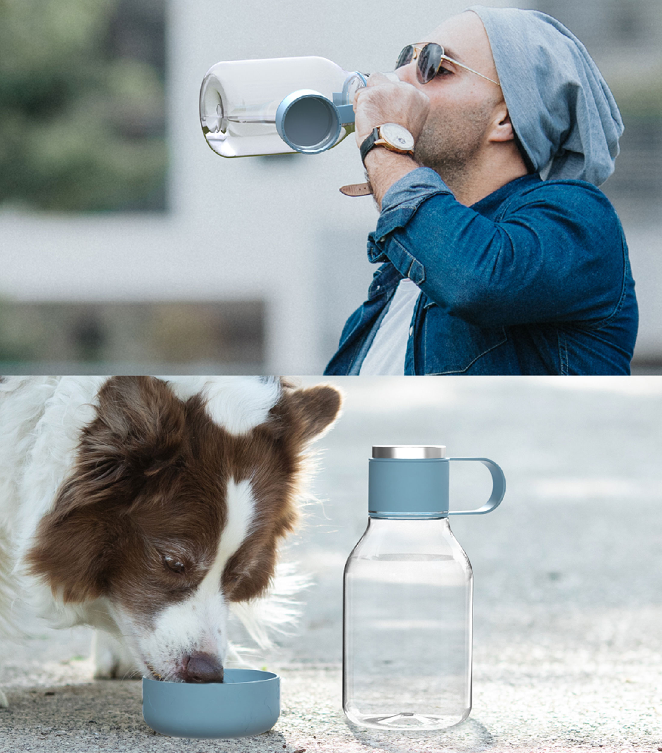 Botella Bowl Azul para Perro, 1 L