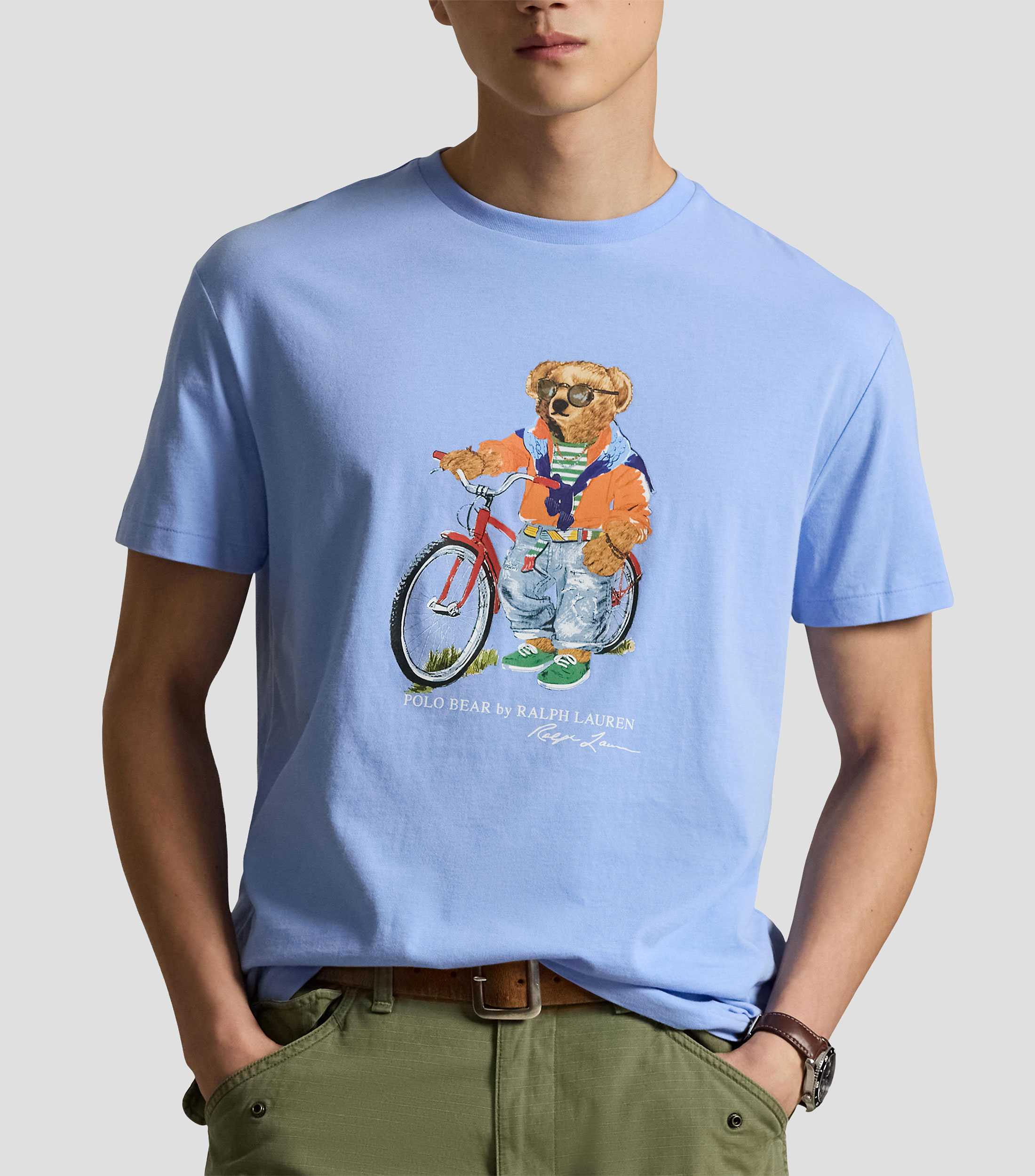 Playera cuello redondo manga corta estampada Hombre
