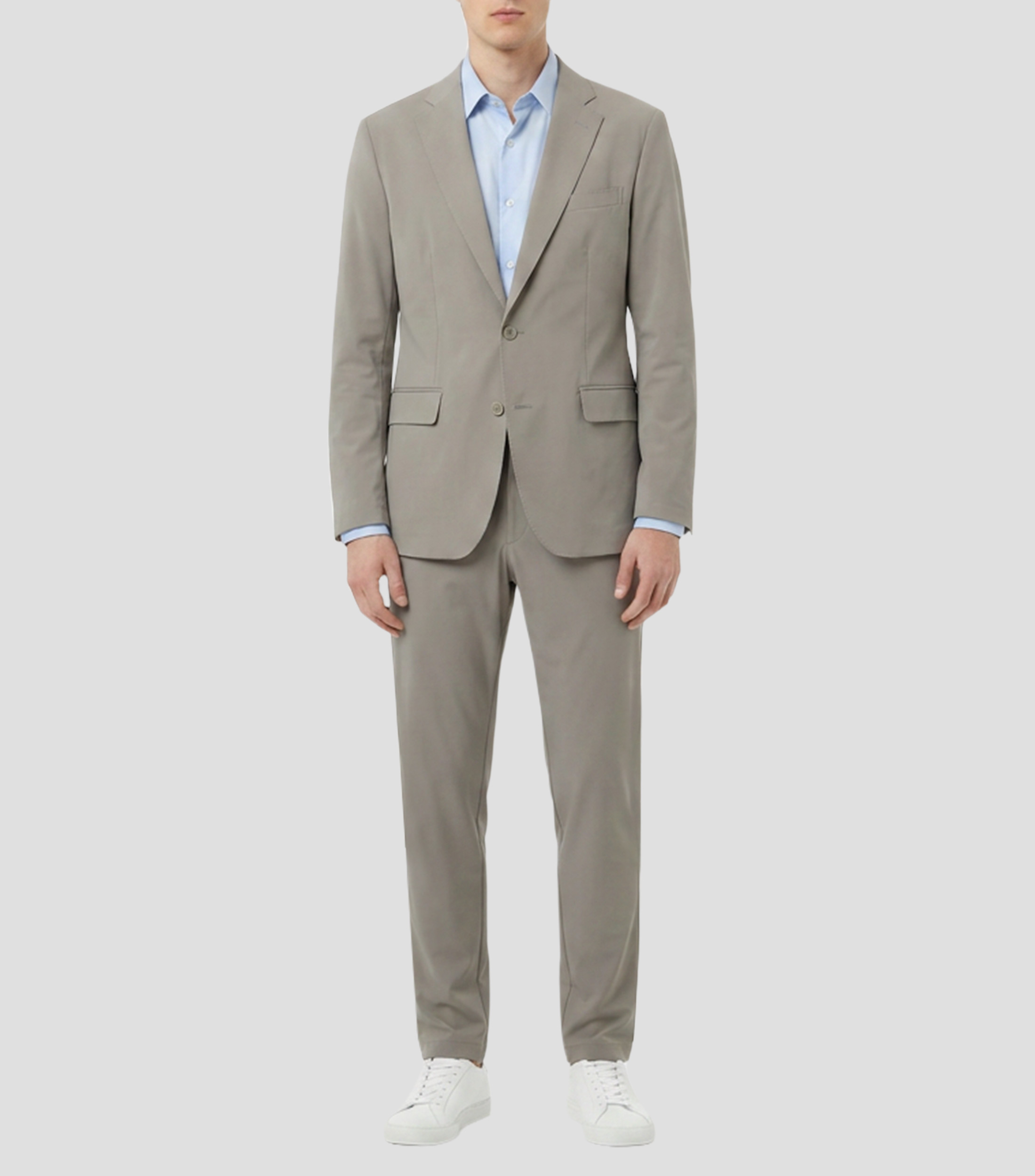 Traje de corte recto liso Hombre