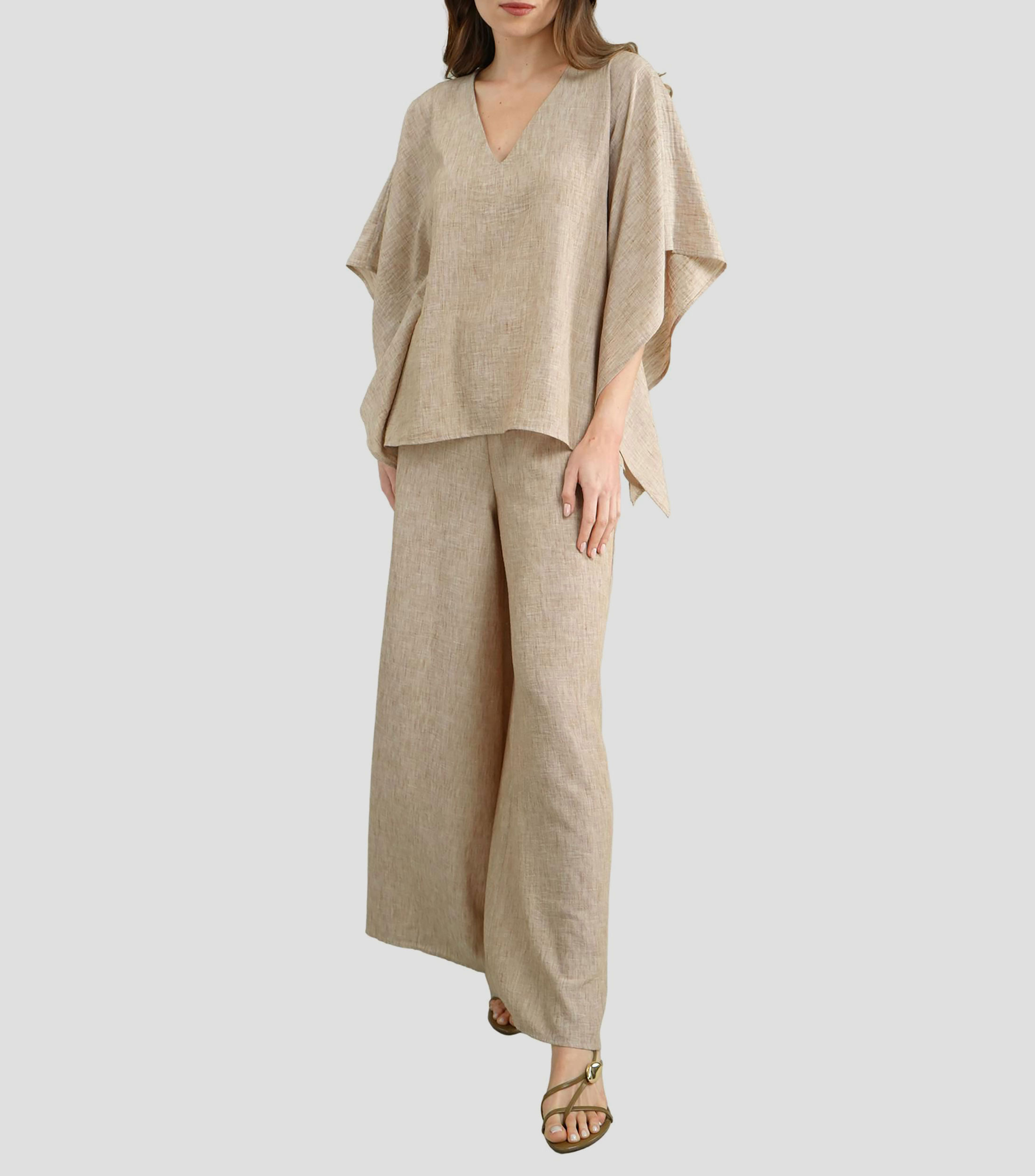 Blusa jaspeada manga corta Mujer