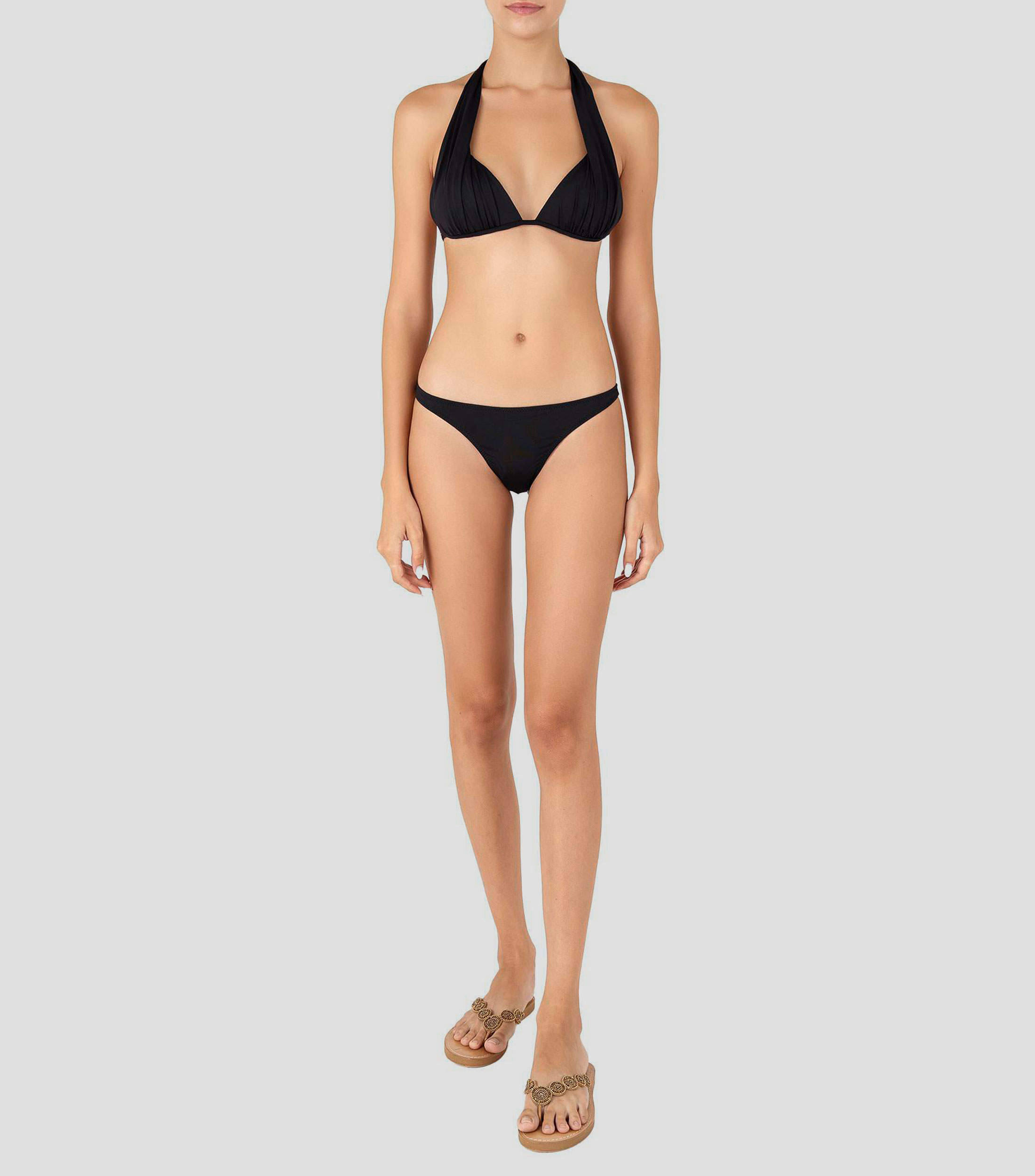 Bikini bottom tanga con tiras liso Mujer