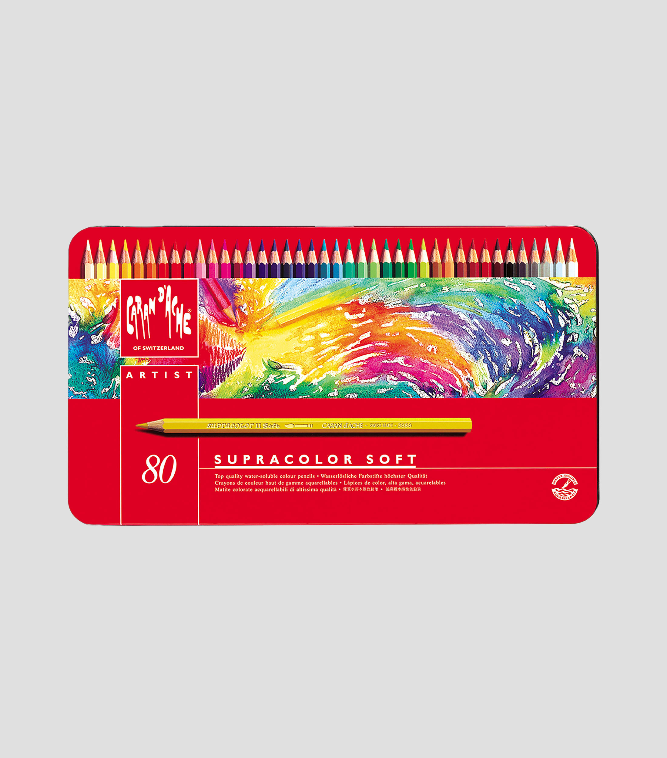 Estuche de lápices de color 80 piezas acuarelables, Supracolor Soft