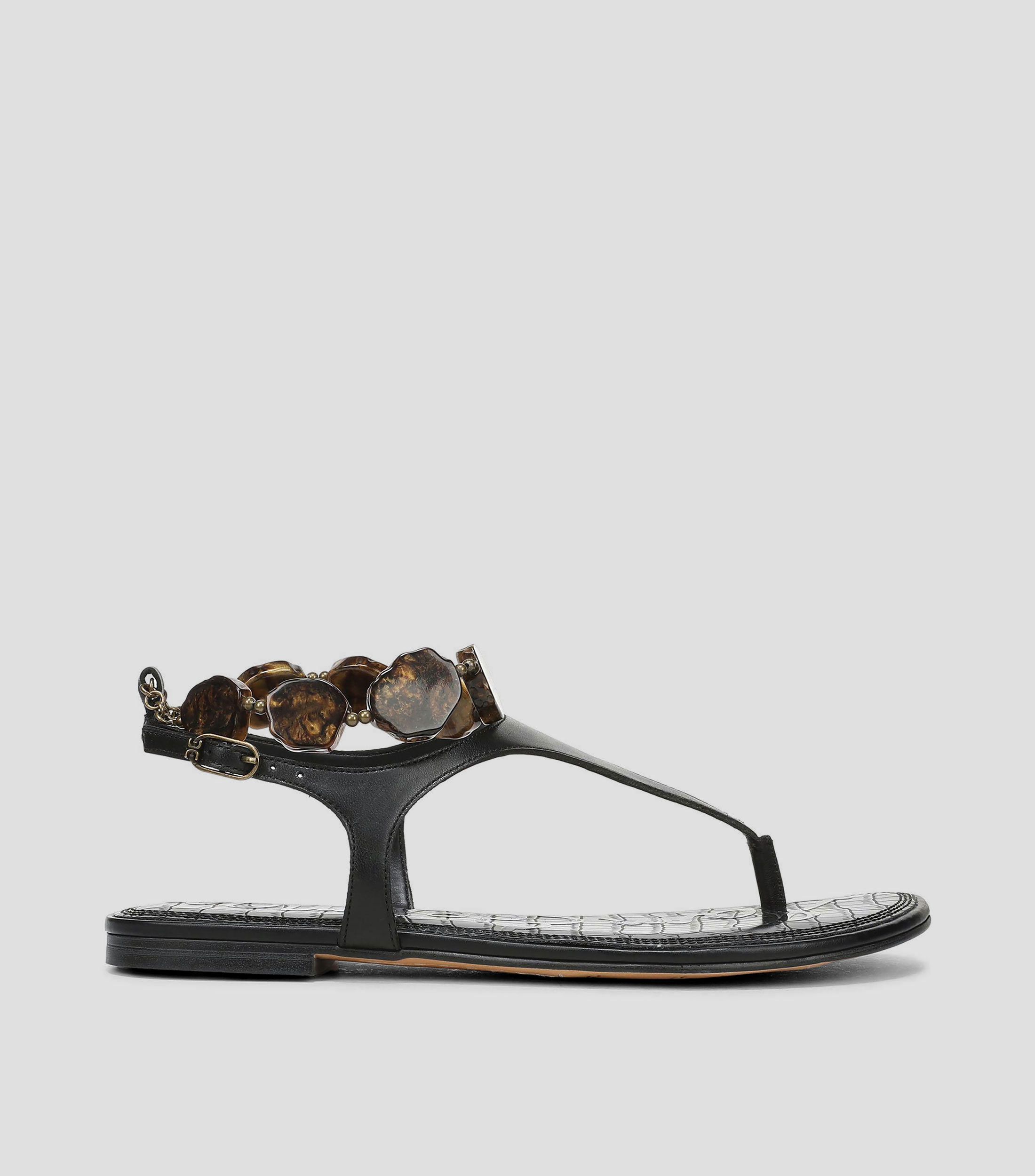 Sandalias planas en piel Mujer