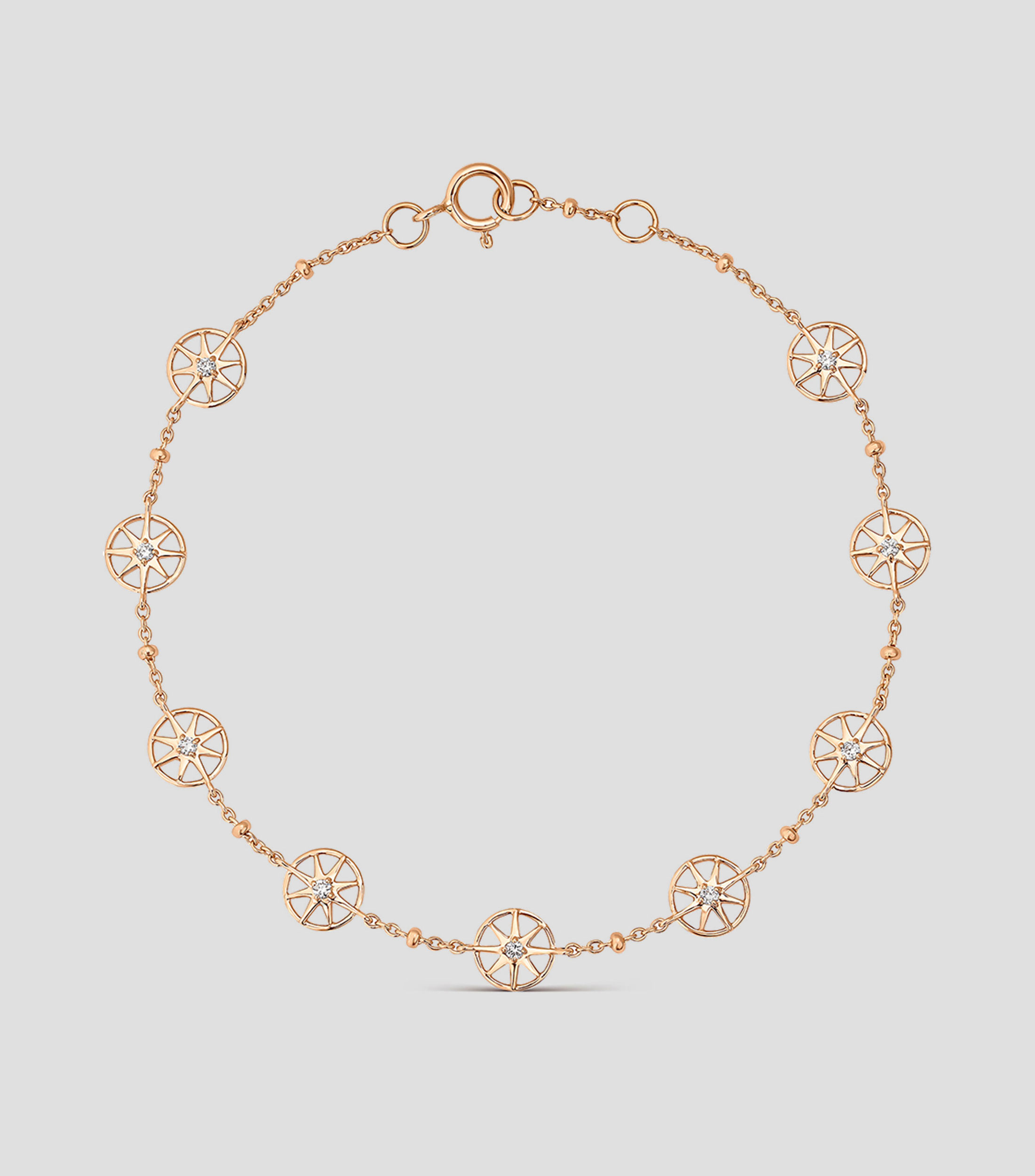 Pulsera en oro rosa 18 Kilates e incrustaciones de diamantes Mujer