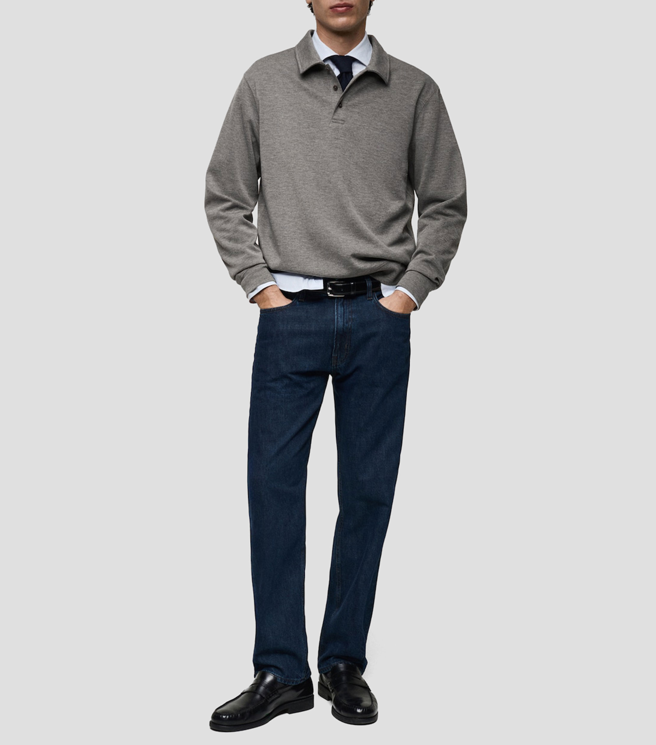 Sudadera de cuello Polo Hombre
