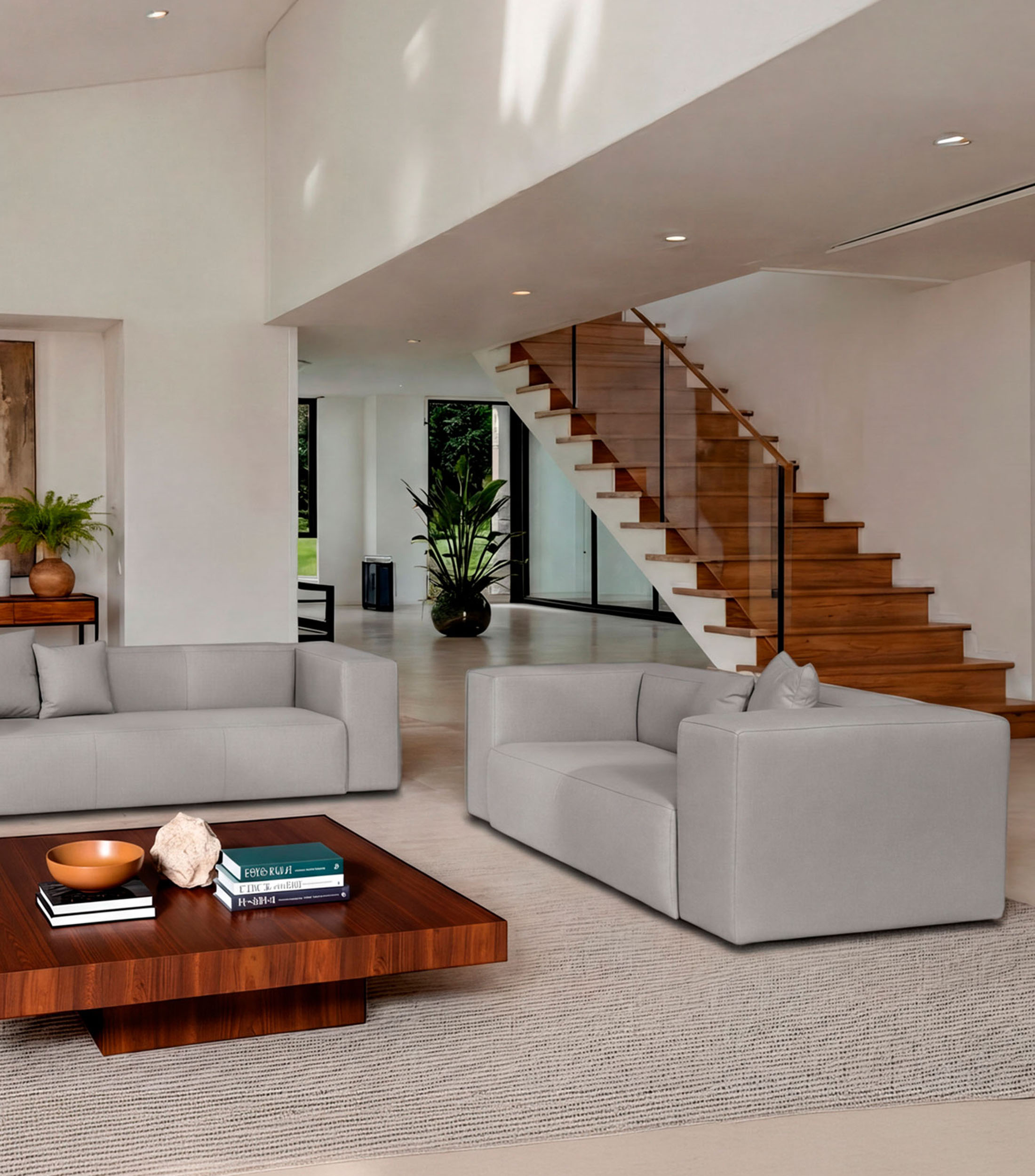 Love Seat en piel Gante Gris
