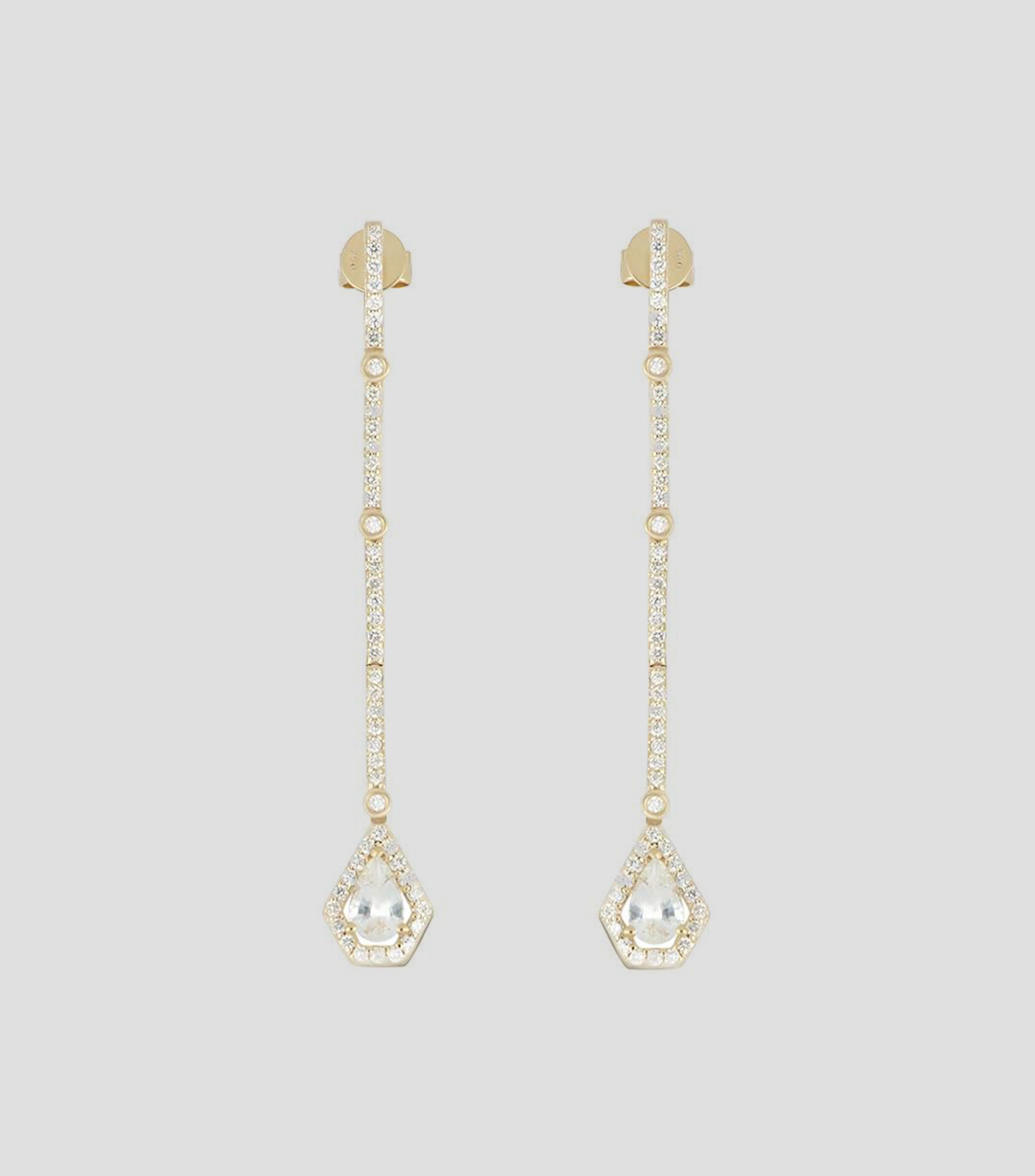 Aretes en oro amarillo 18 kilates con zafiro y diamantes Mujer