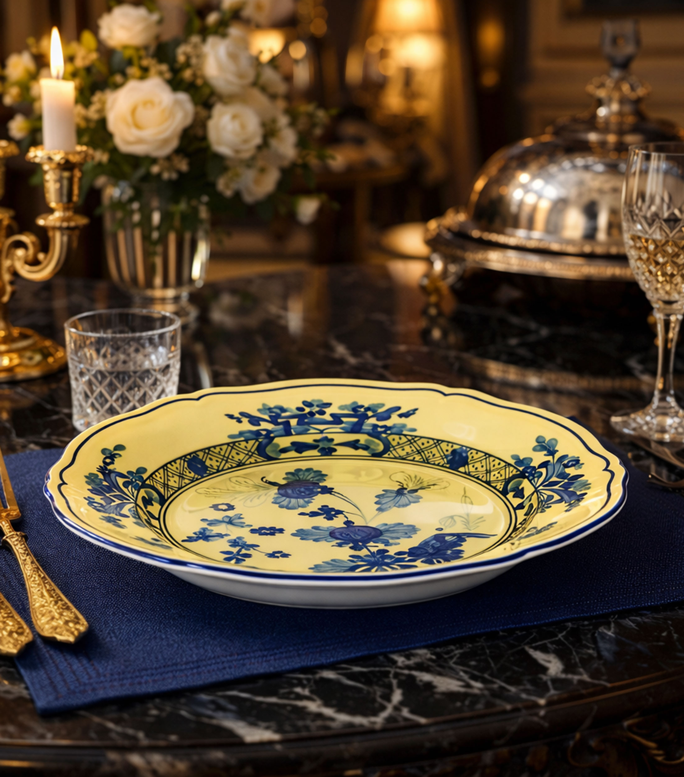 Plato para sopa Oriente Italiano Citrino en porcelana