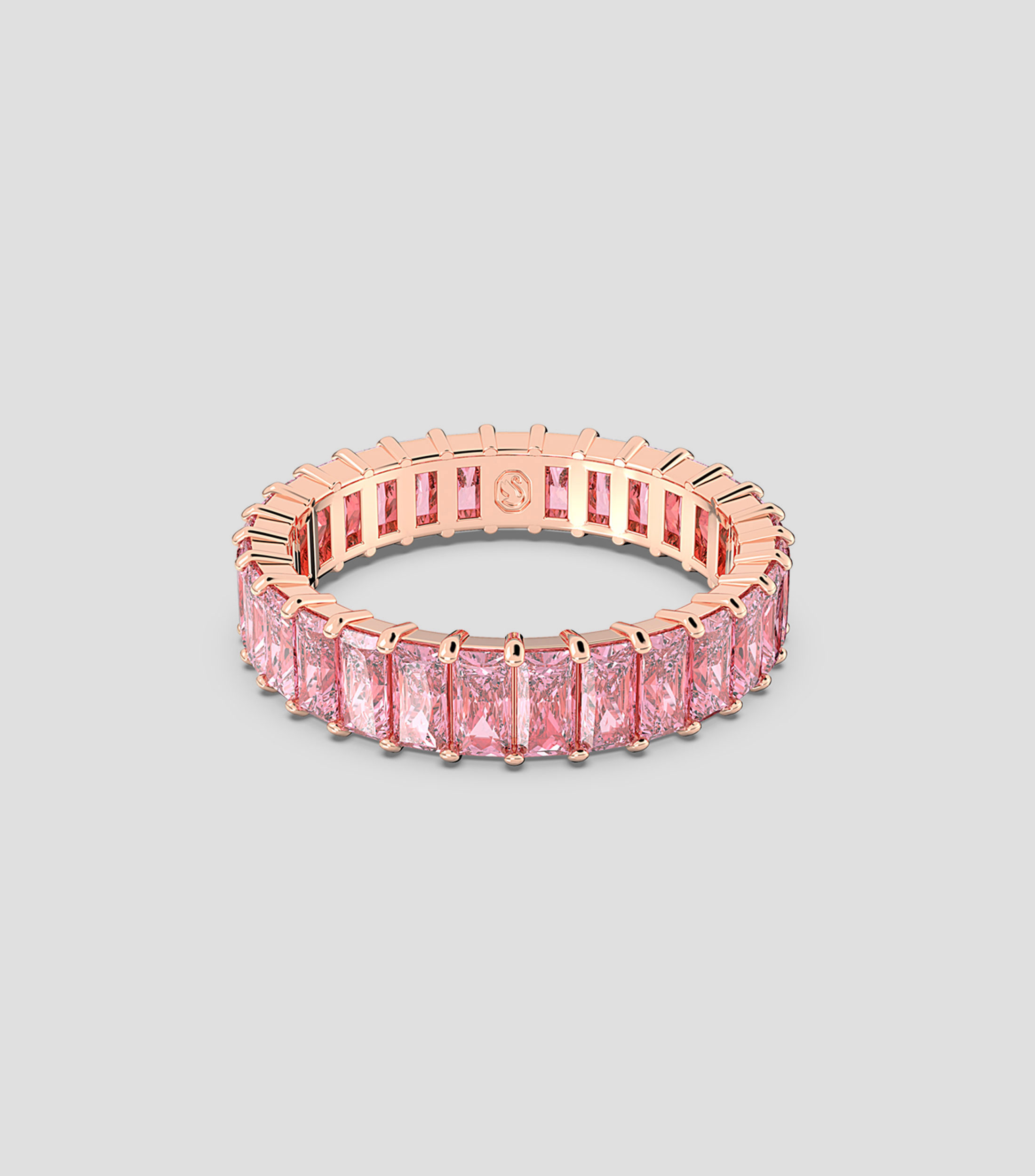 Anillo con cristales rectangulares de pave Mujer