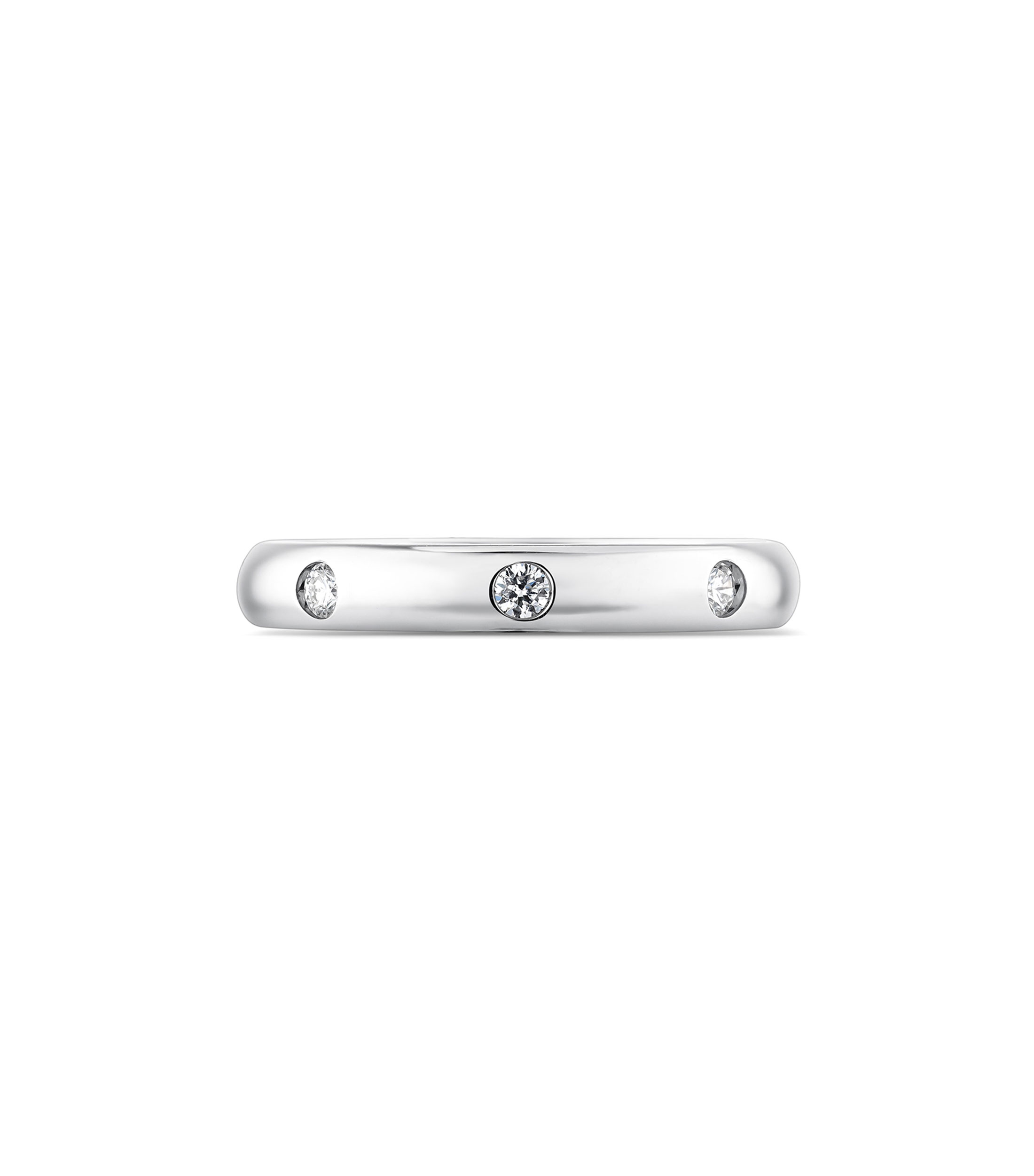 Anillo en oro blanco 18 Kilates con incrustación de diamante Mujer