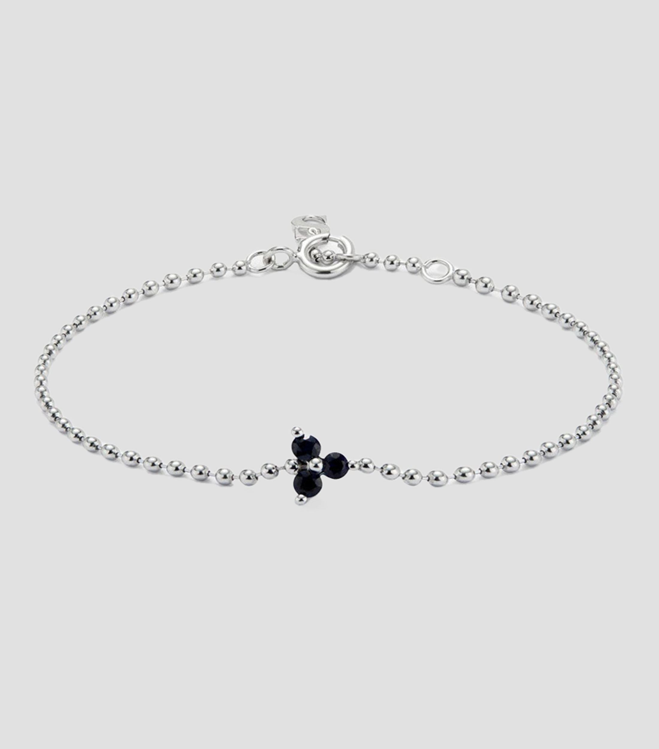Pulsera en oro blanco de 18 Kilates con zafiro Tris Mujer