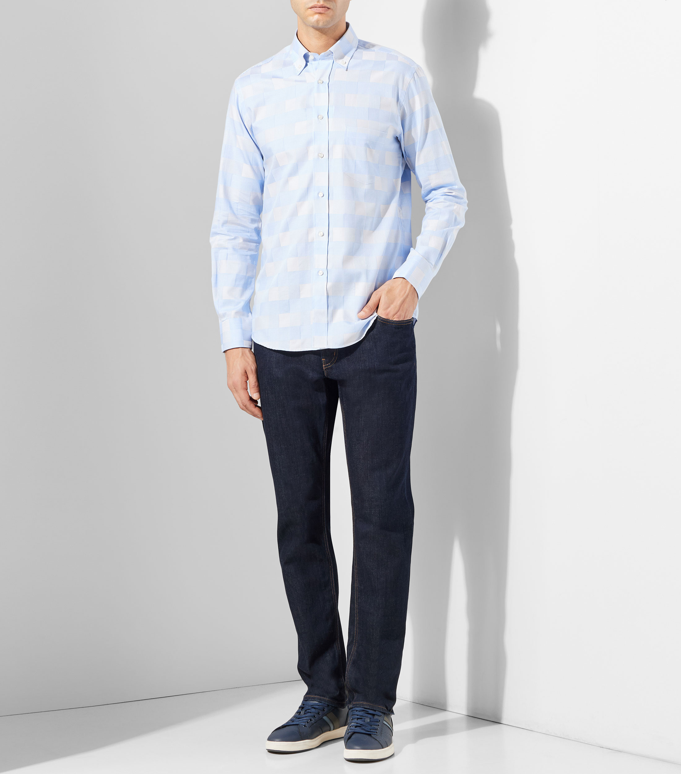Camisa de cuadros manga larga Hombre