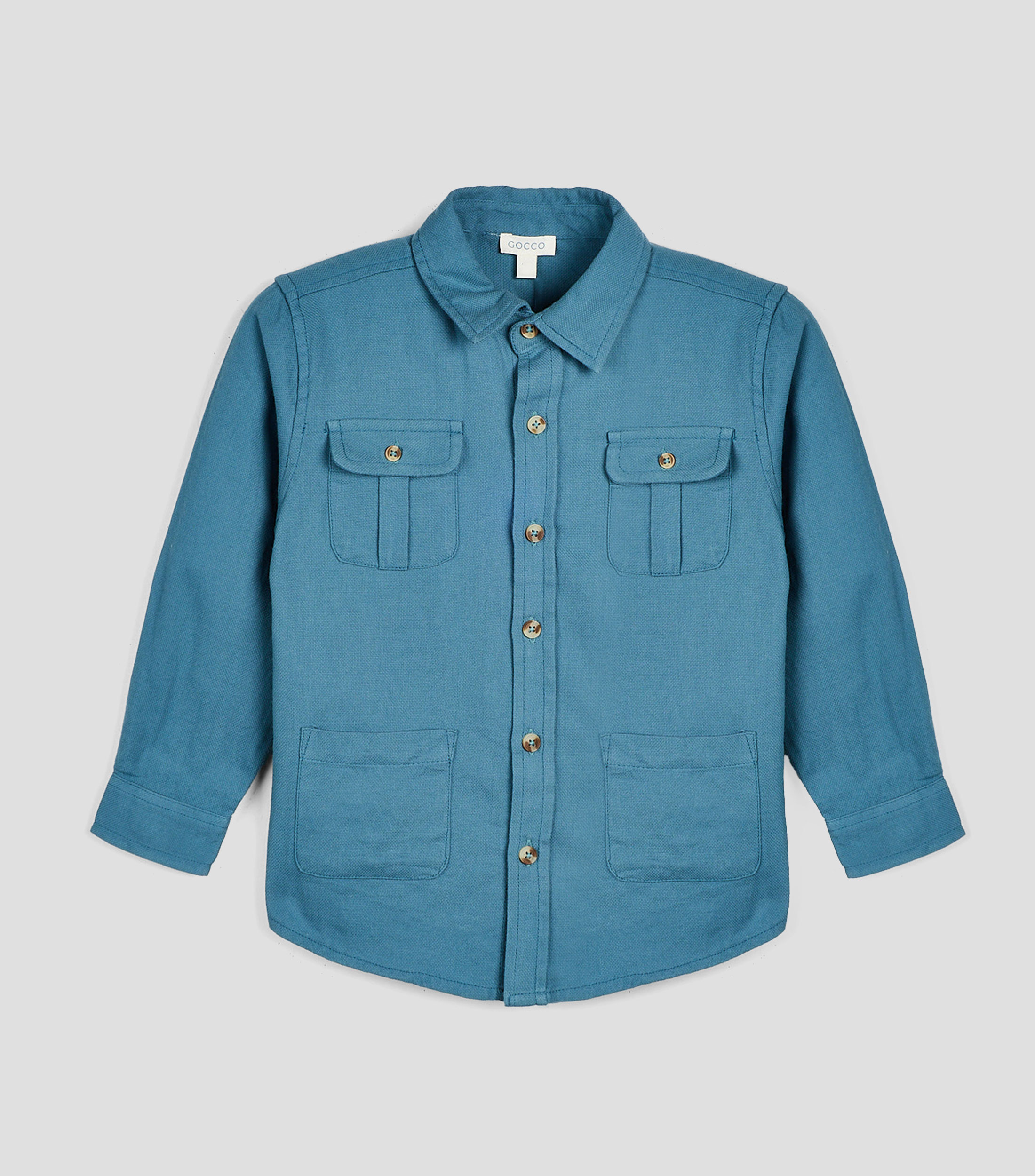 Camisa sólida manga larga Niño