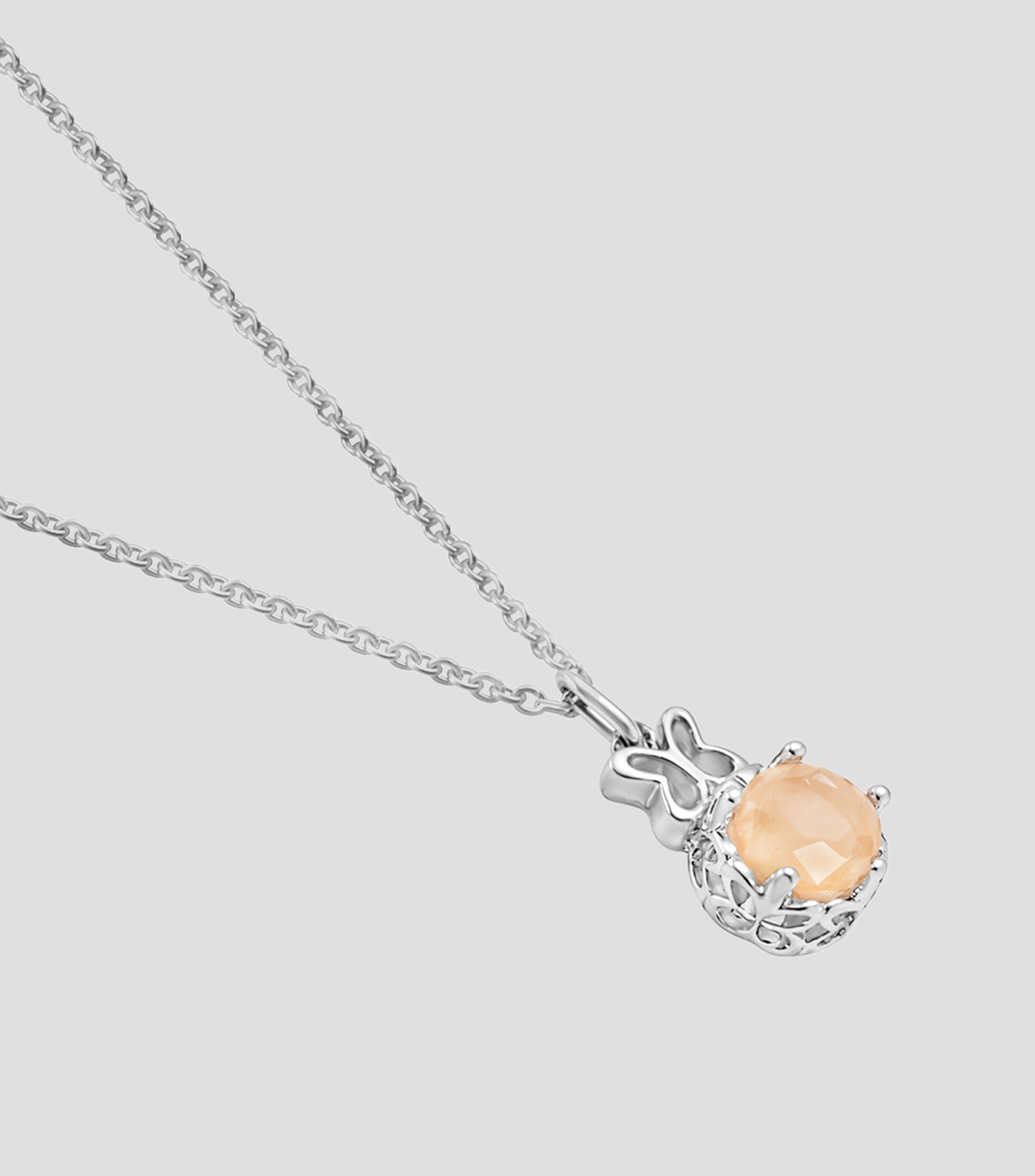 Dije en plata con mariposa y cristal Mujer